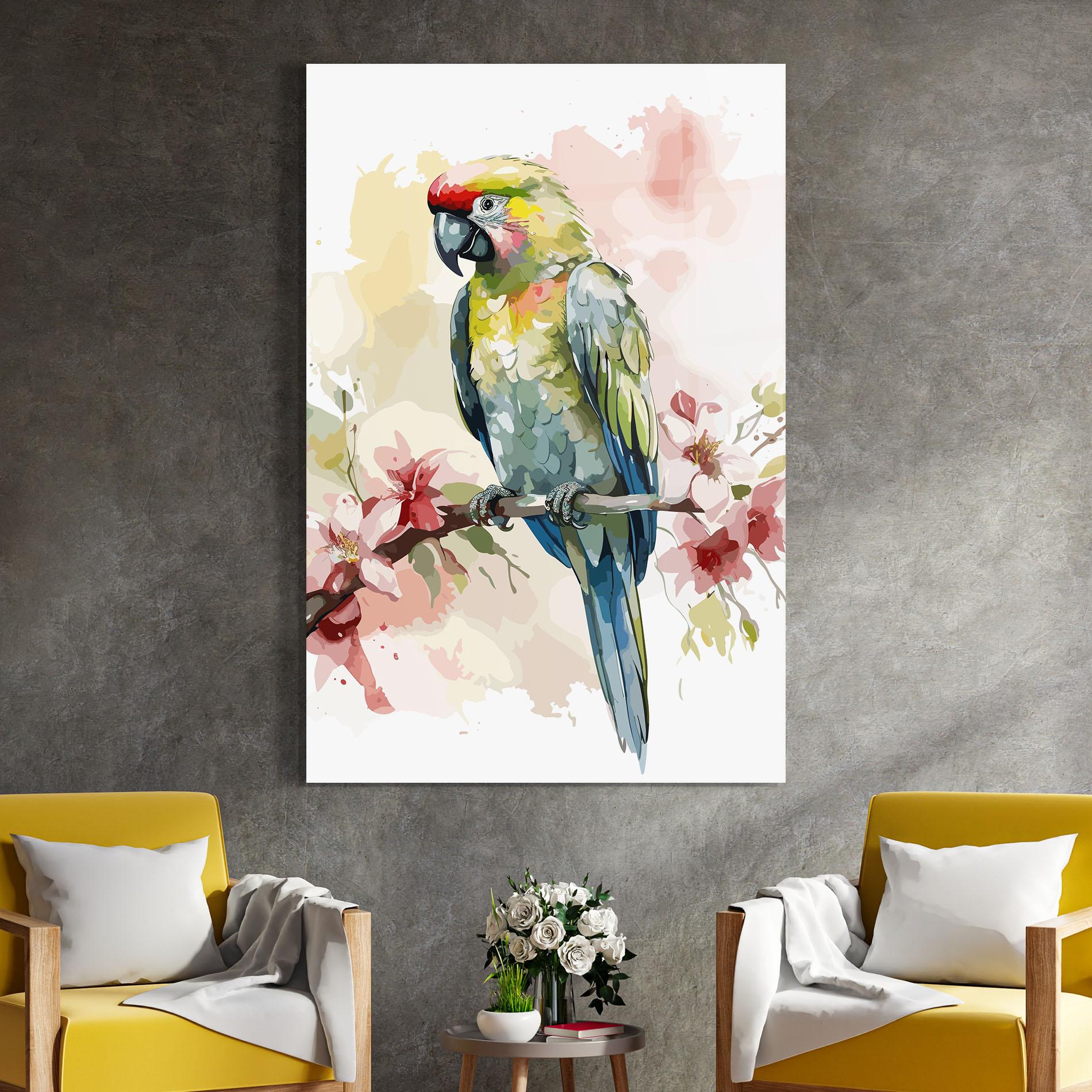 Obraz na Szkle Beautiful Parrot mockup 4