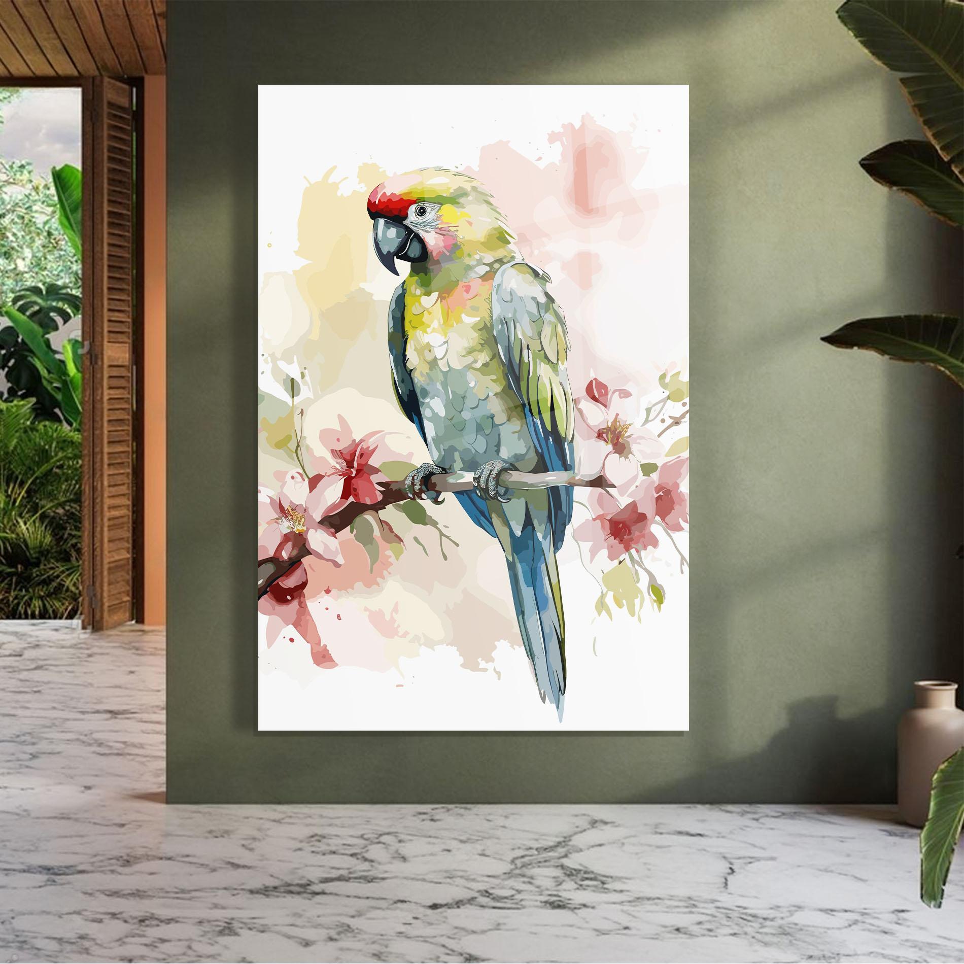 Obraz na Szkle Beautiful Parrot mockup 7