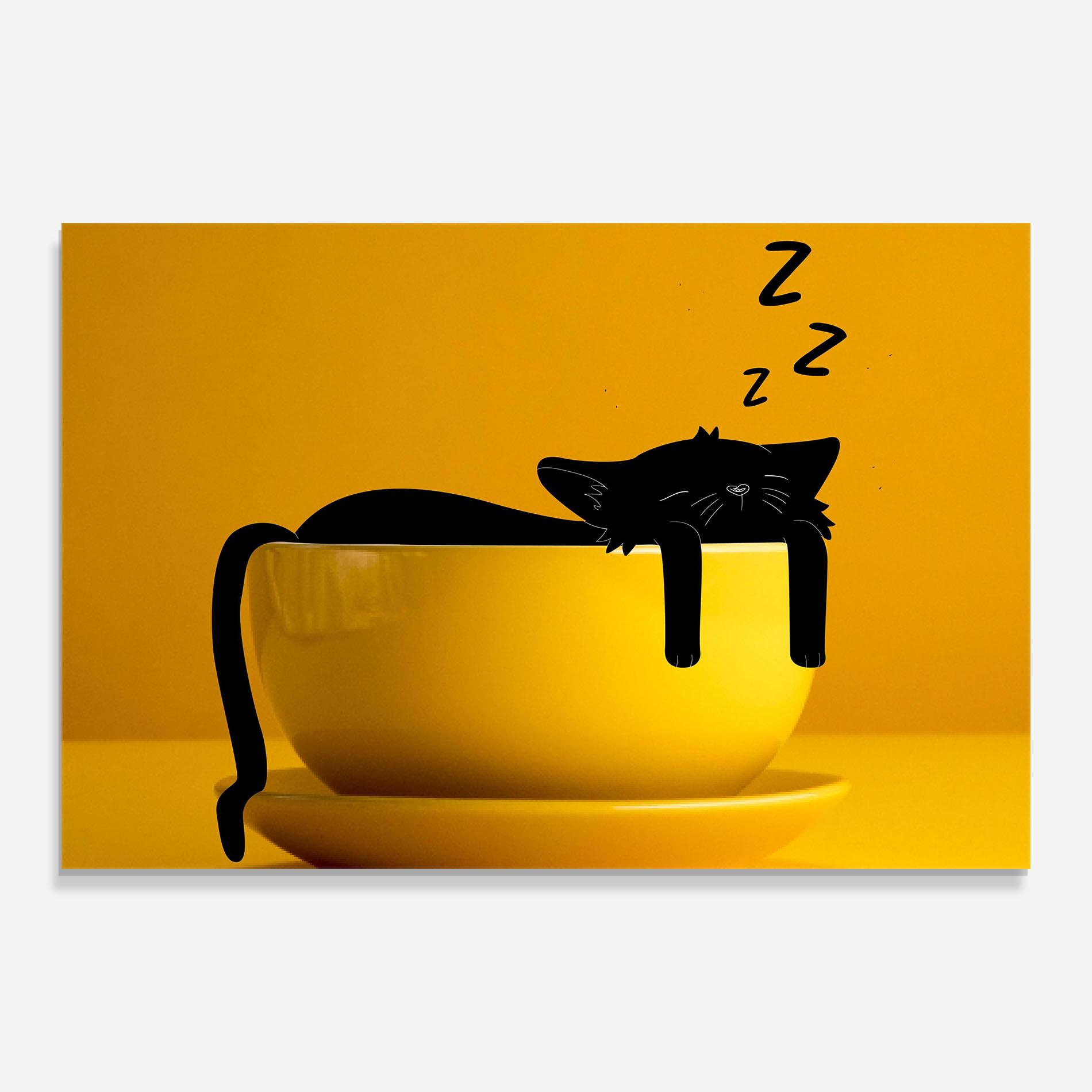 Obraz na Szkle Cat In A Cup mockup 0