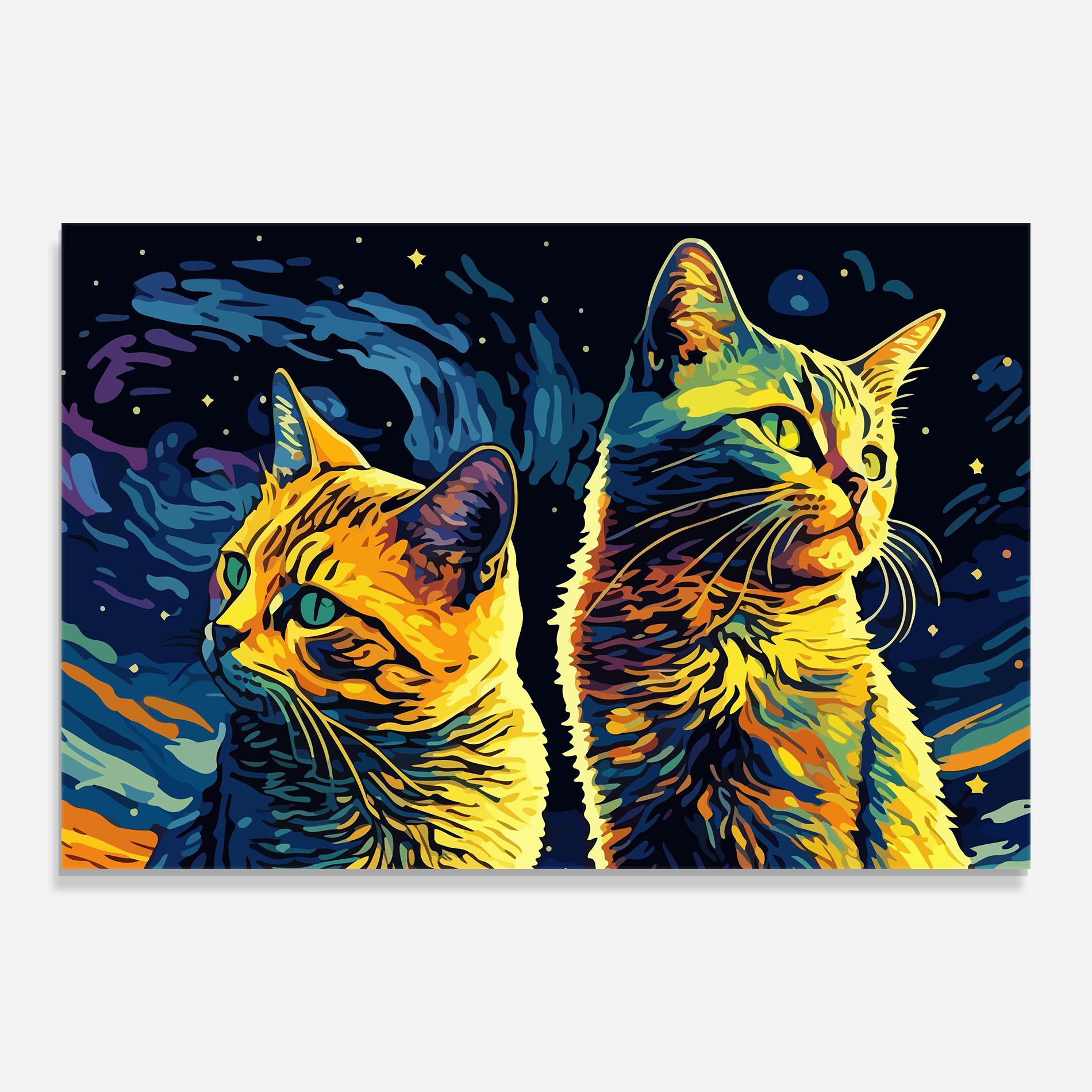 Obraz na Szkle Cat Painting mockup 0