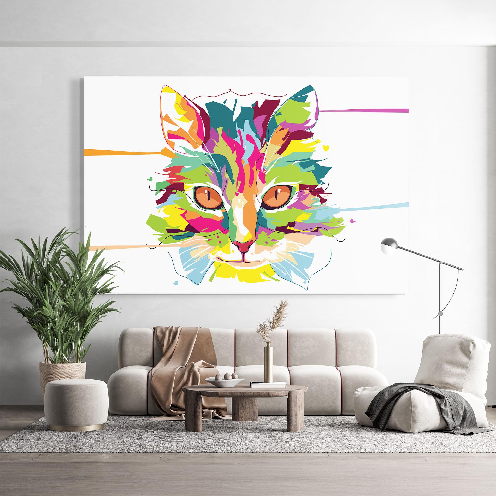 Obraz na Szkle Cat Art Close Up mockup 9