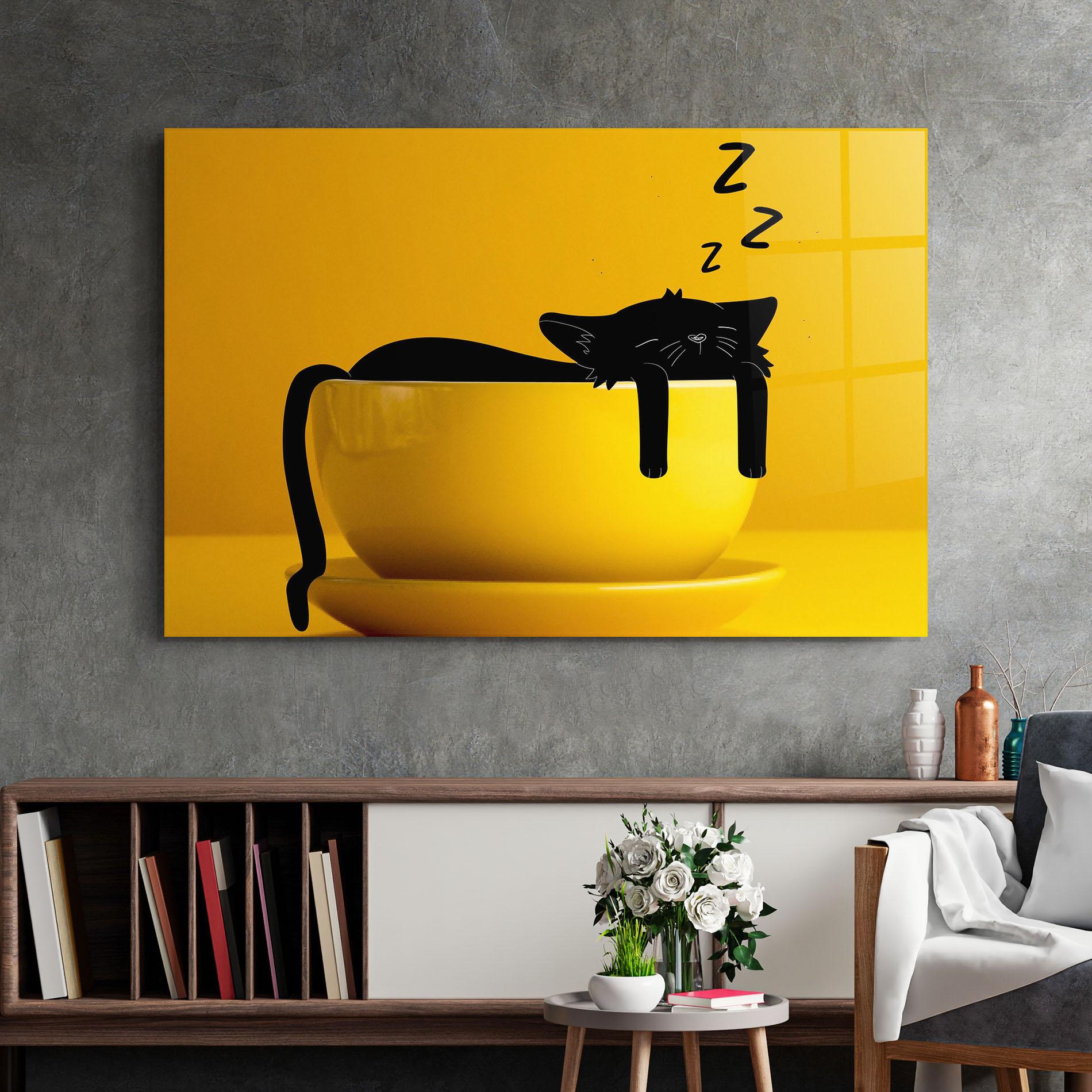 Obraz na Szkle Cat In A Cup mockup 2