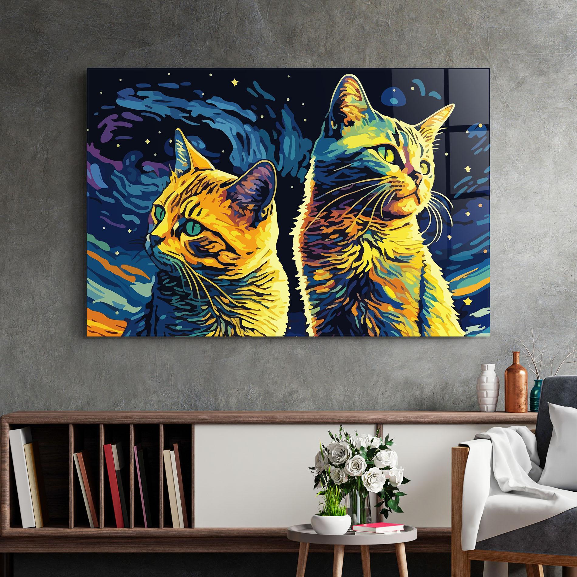 Obraz na Szkle Cat Painting mockup 2