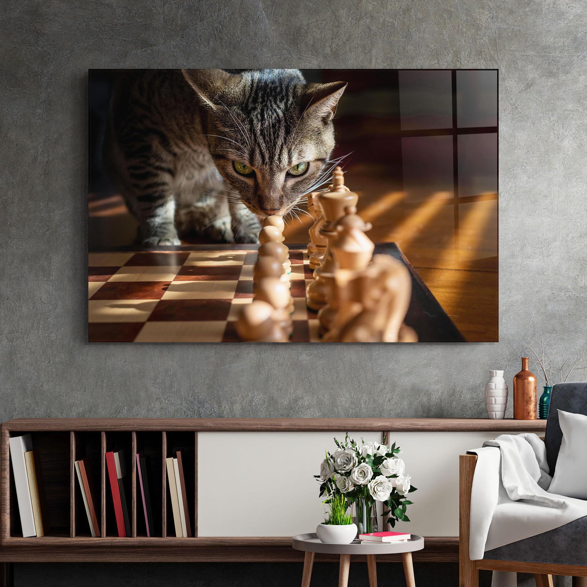 Obraz na Szkle Chess Cat mockup 2