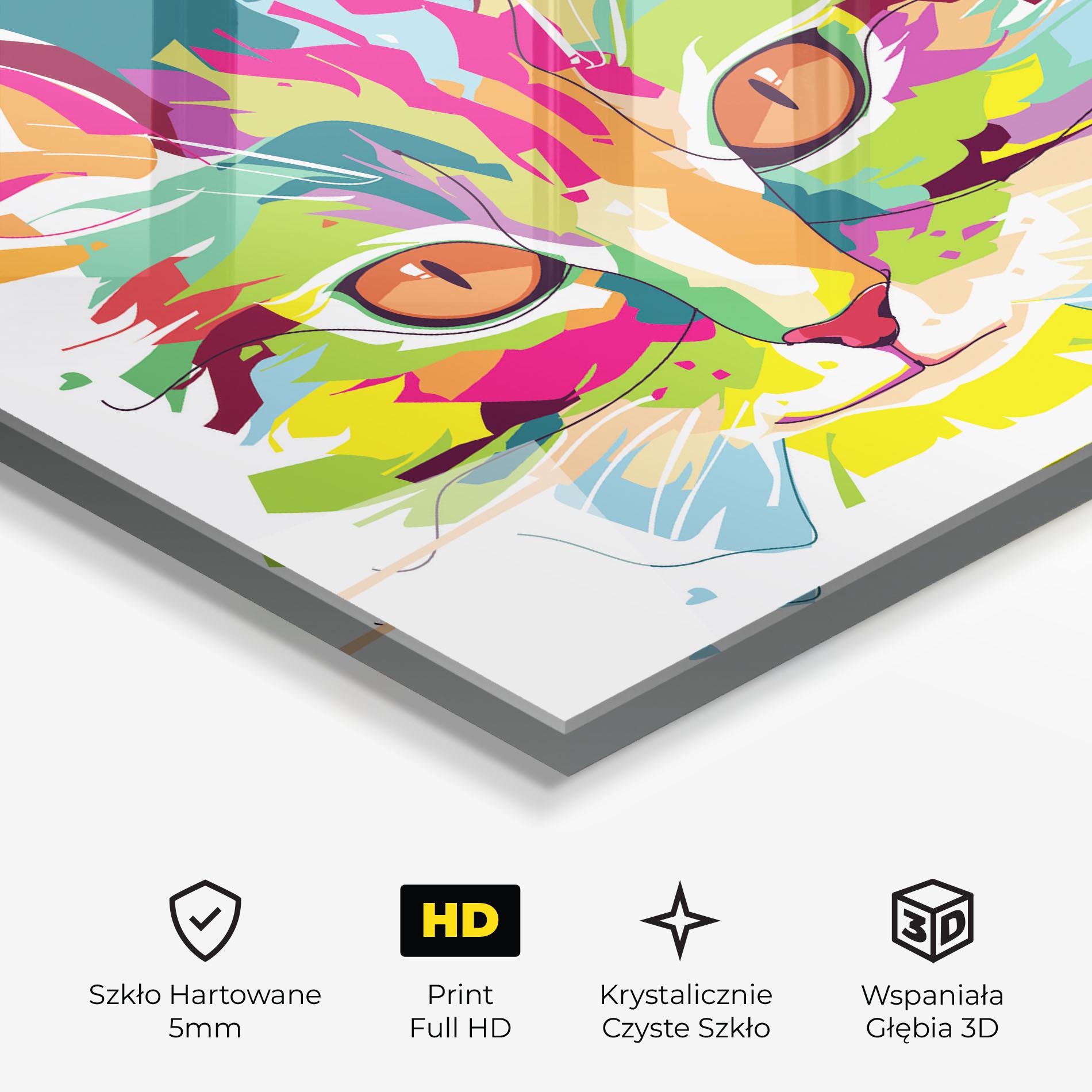Obraz na Szkle Cat Art Close Up mockup 3