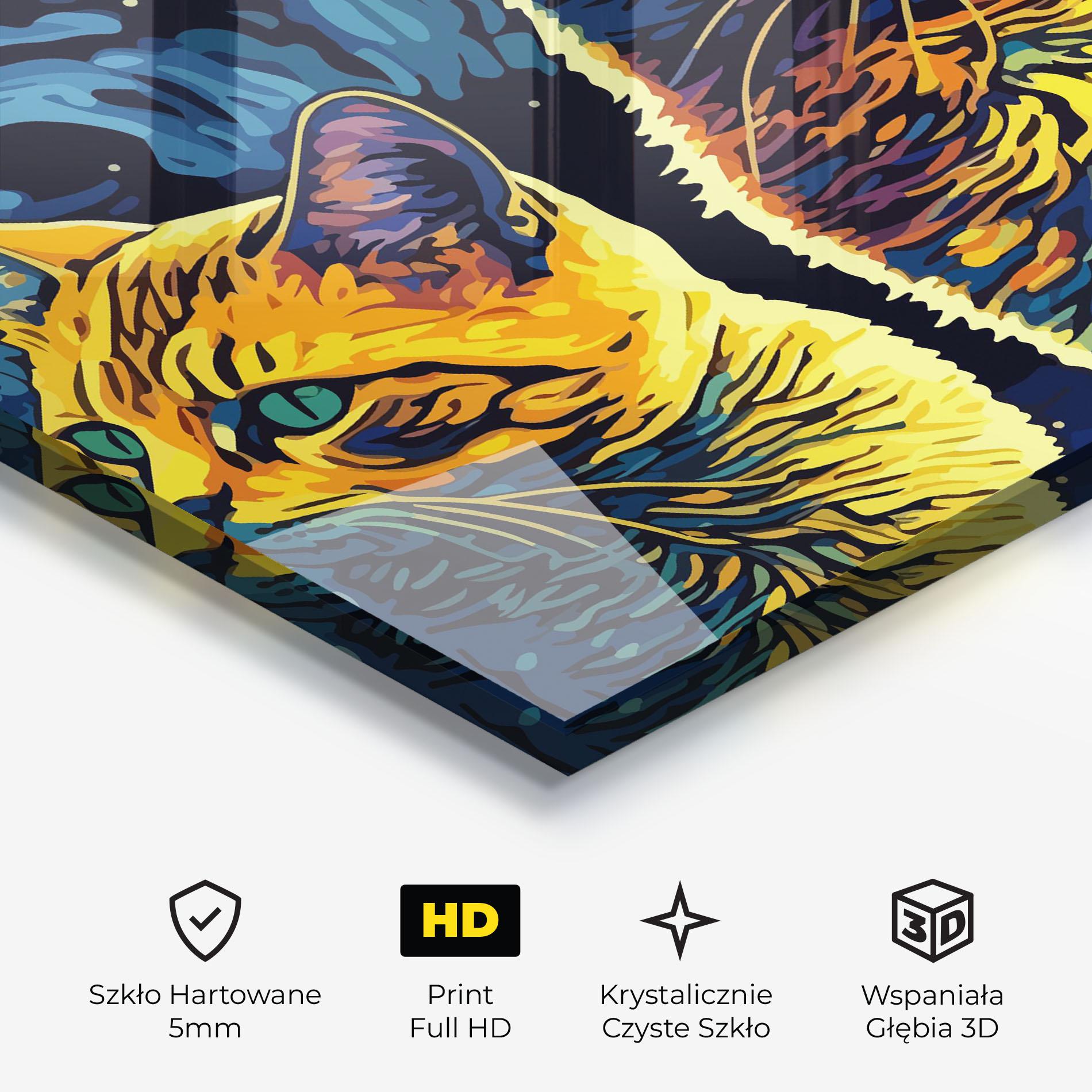 Obraz na Szkle Cat Painting mockup 3