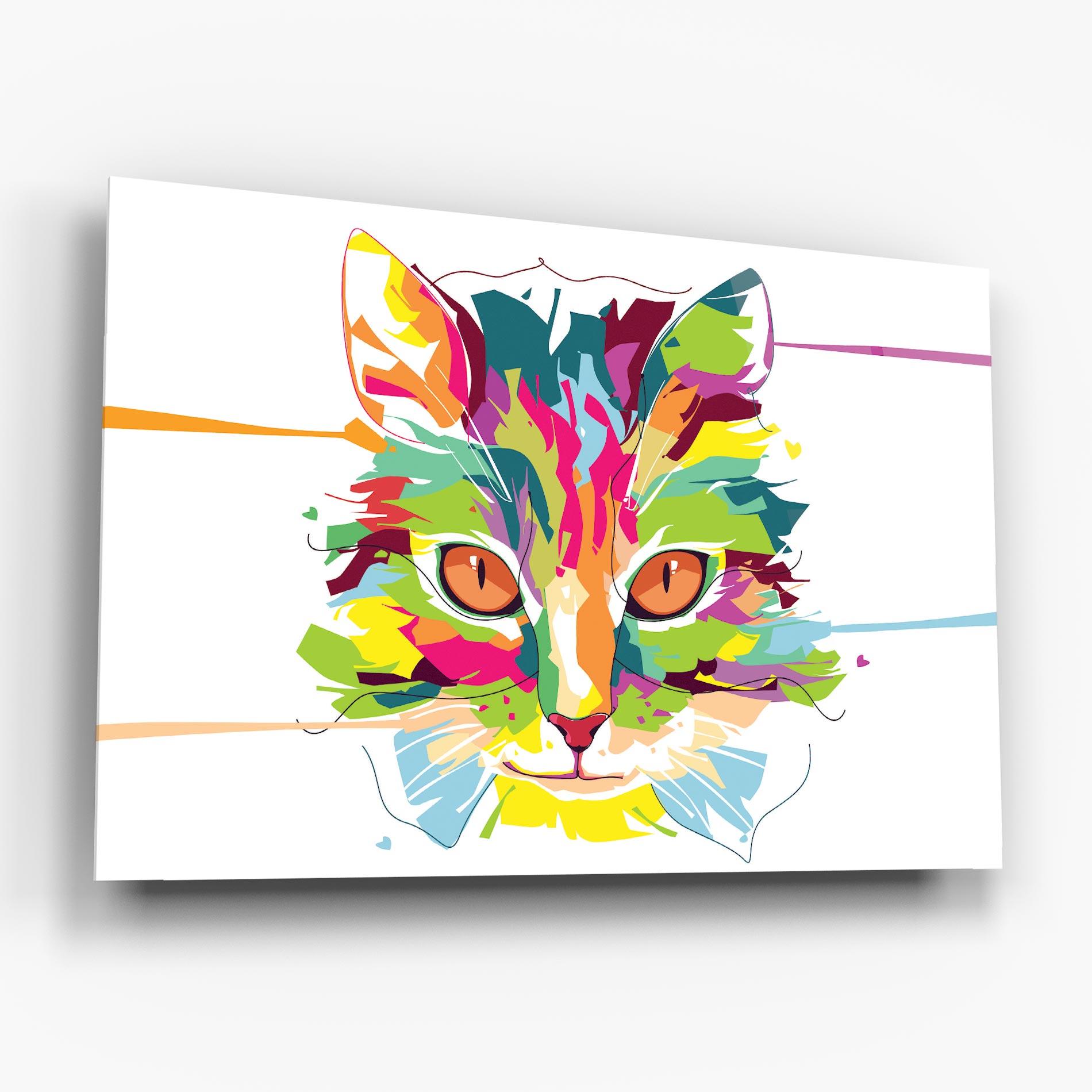 Obraz na Szkle Cat Art Close Up mockup 6