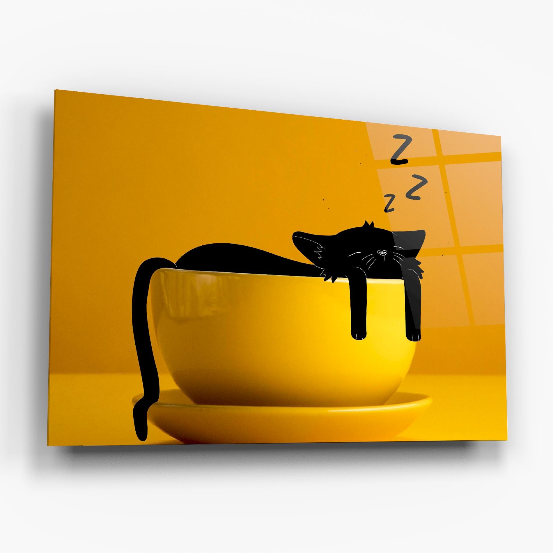 Obraz na Szkle Cat In A Cup mockup 6