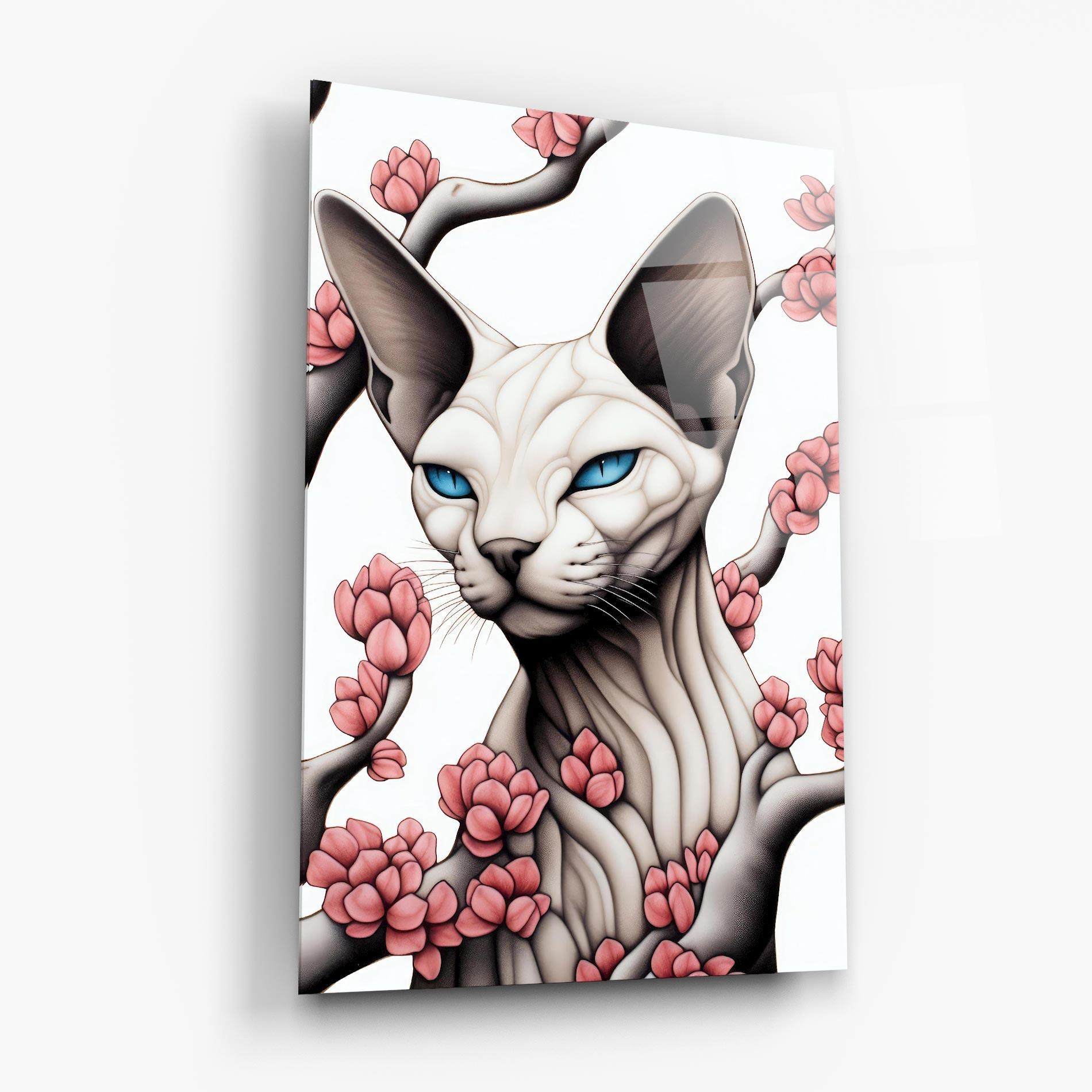 Obraz na Szkle Blue Eyes Cat Drawing mockup 6