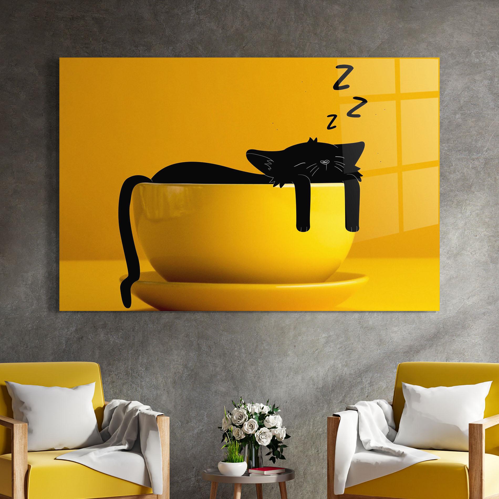 Obraz na Szkle Cat In A Cup mockup 4