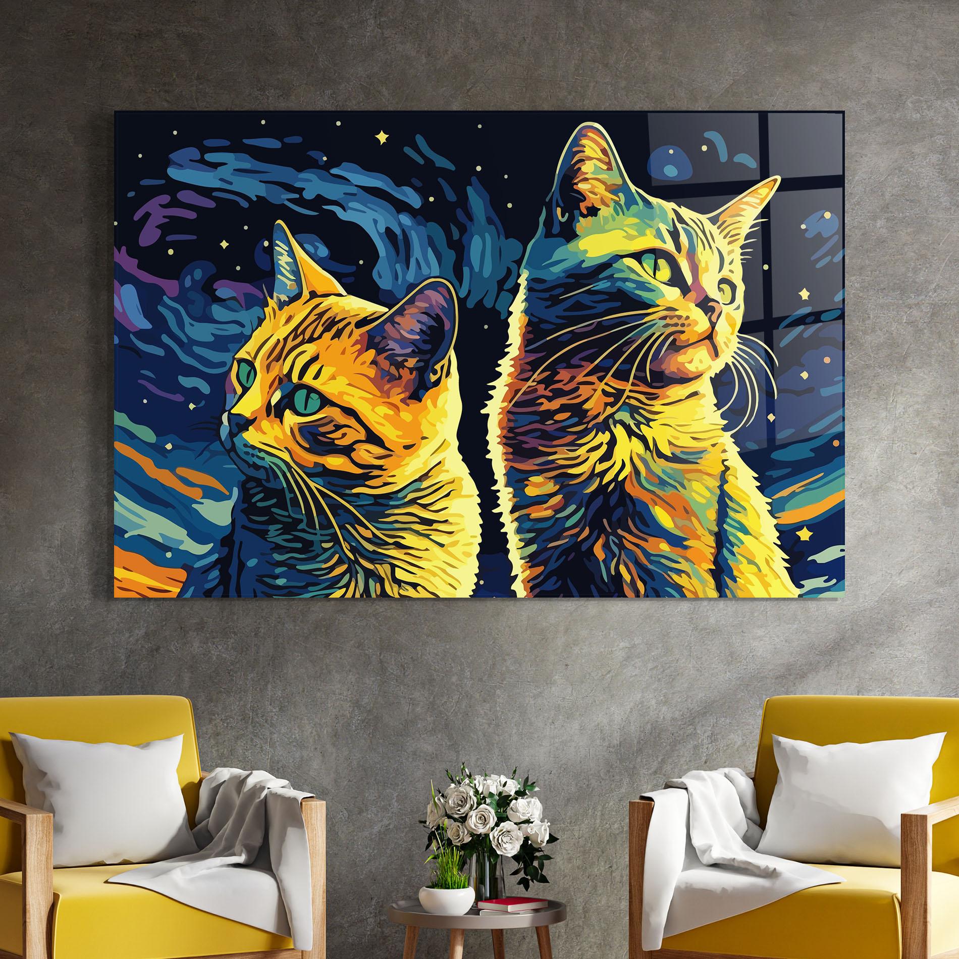 Obraz na Szkle Cat Painting mockup 4