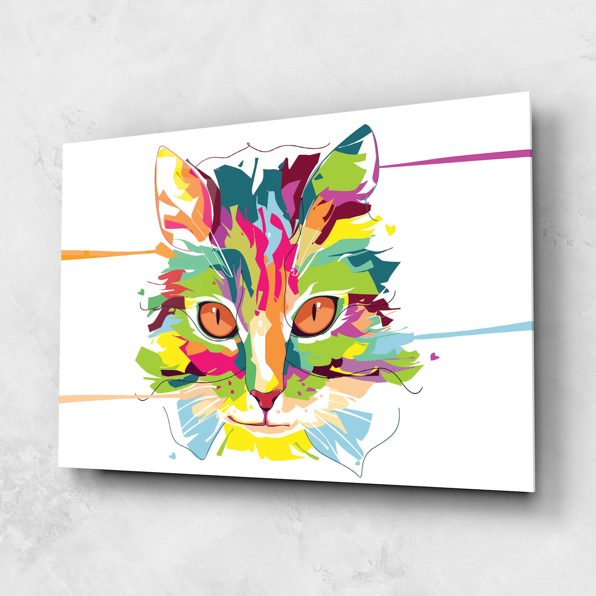 Obraz na Szkle Cat Art Close Up mockup 1