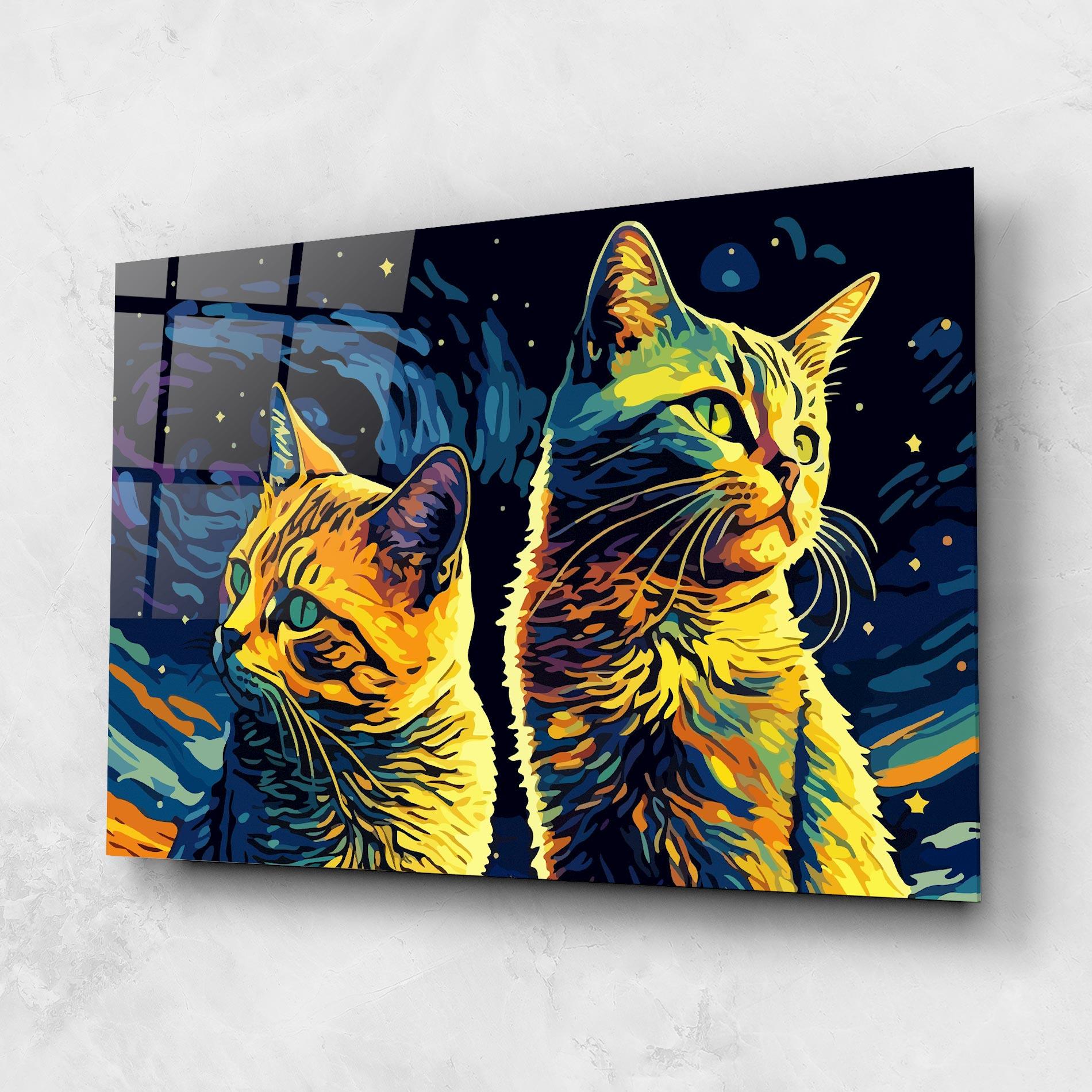 Obraz na Szkle Cat Painting mockup 1