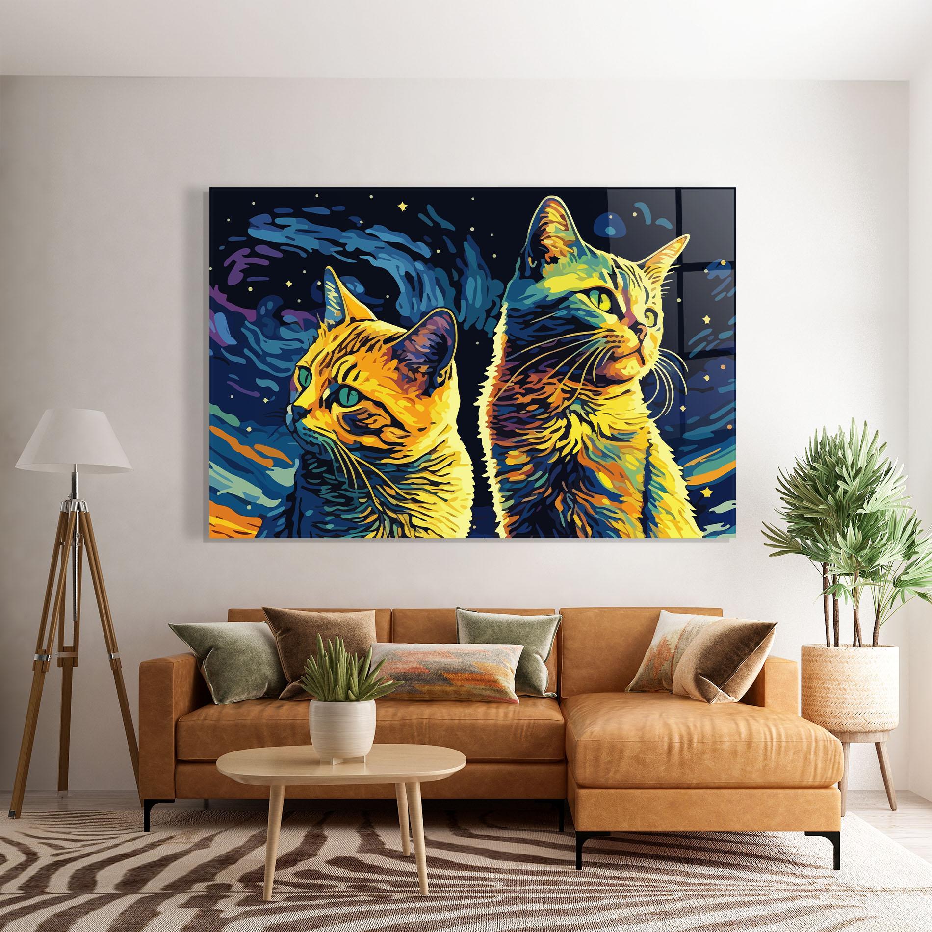 Obraz na Szkle Cat Painting mockup 7