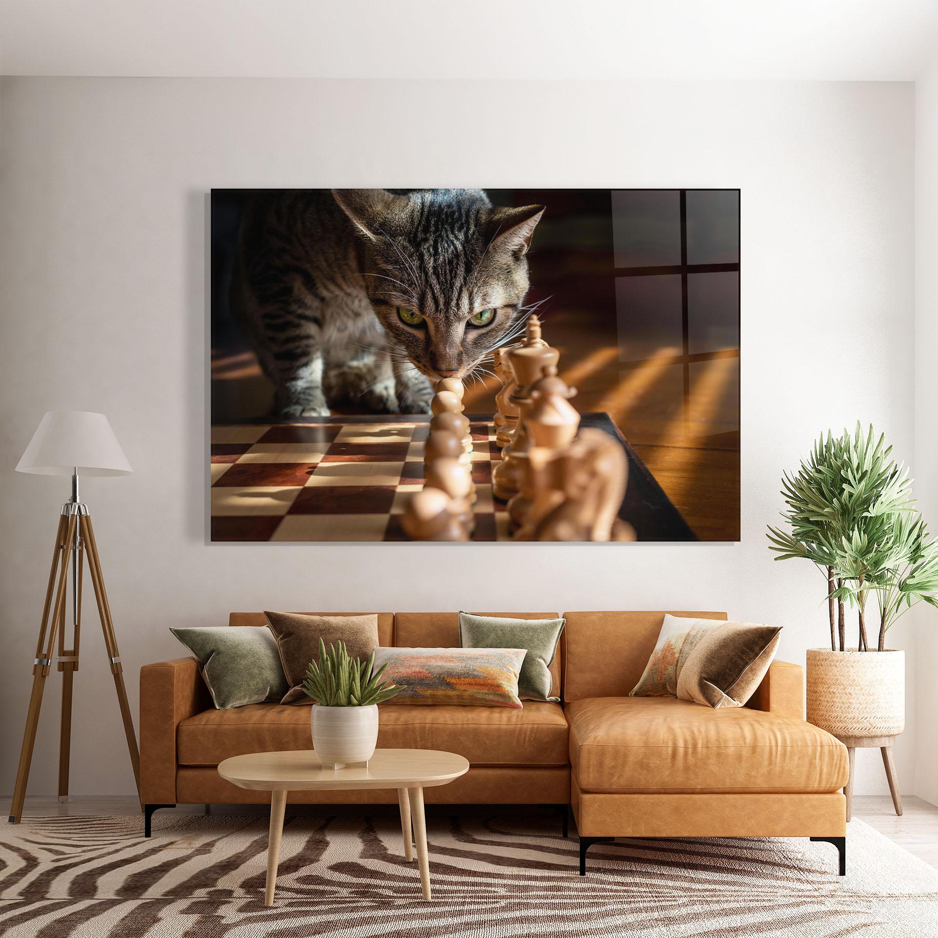 Obraz na Szkle Chess Cat mockup 7