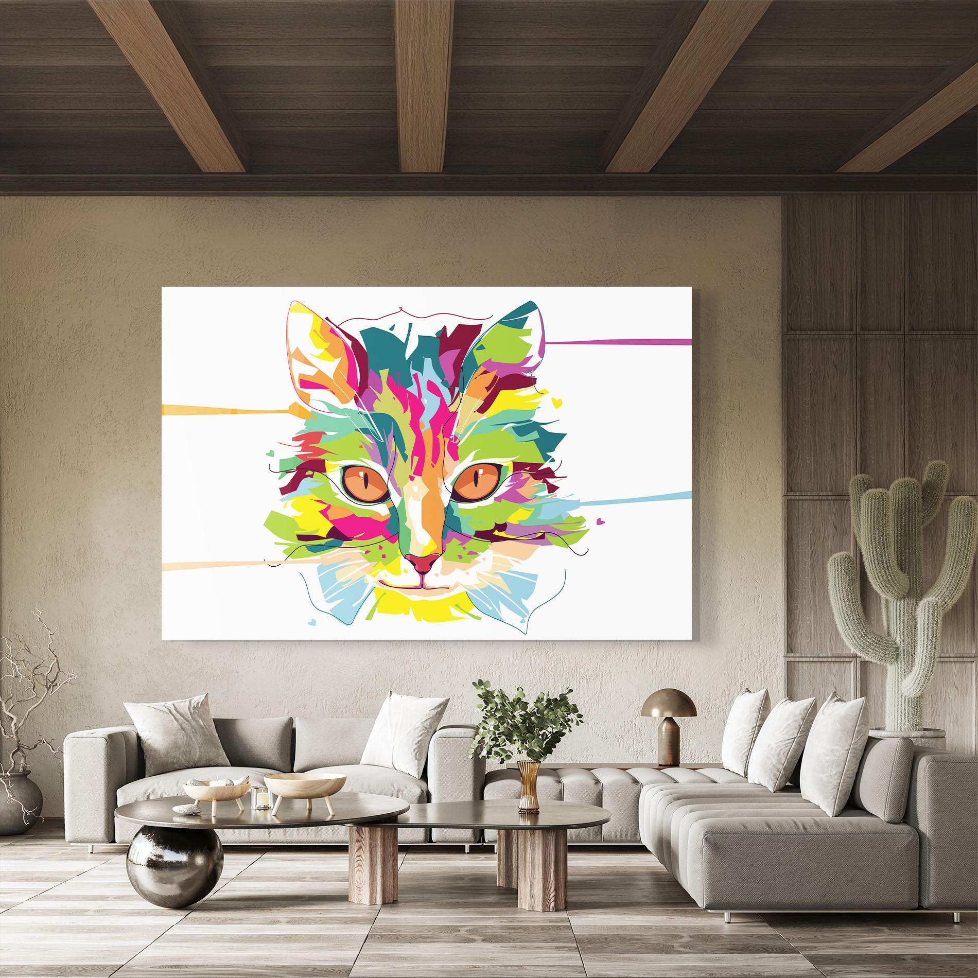 Obraz na Szkle Cat Art Close Up mockup 8