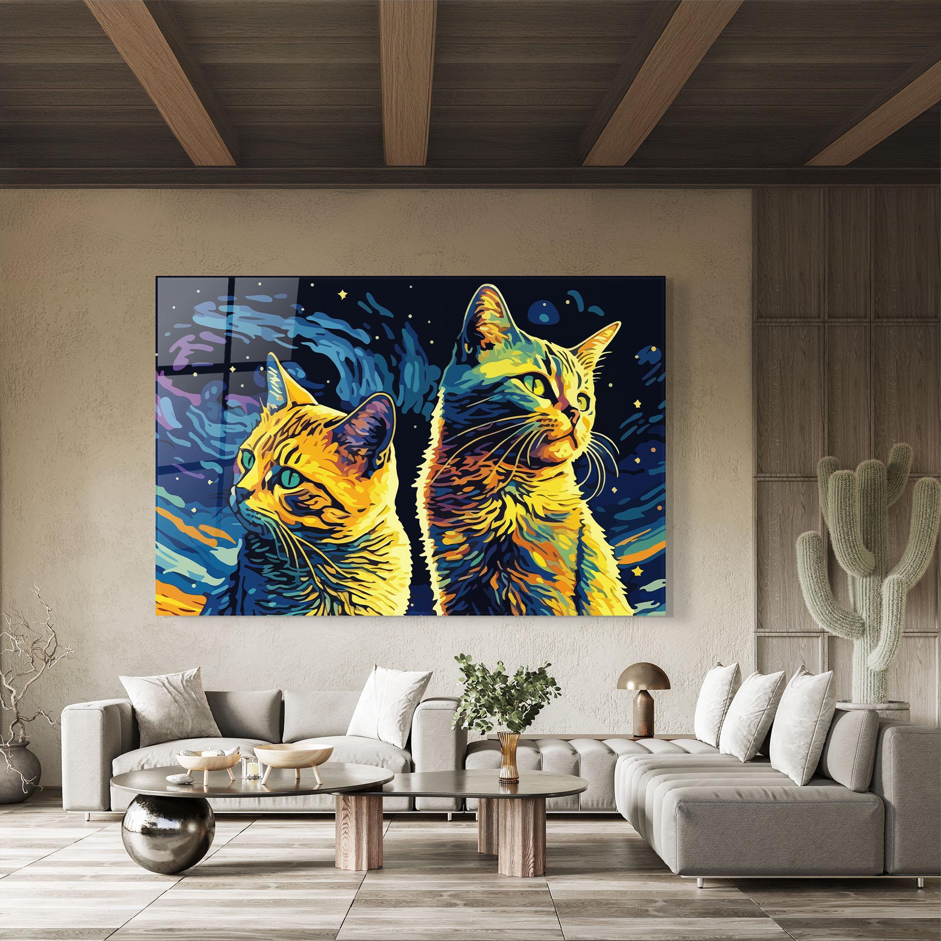 Obraz na Szkle Cat Painting mockup 8