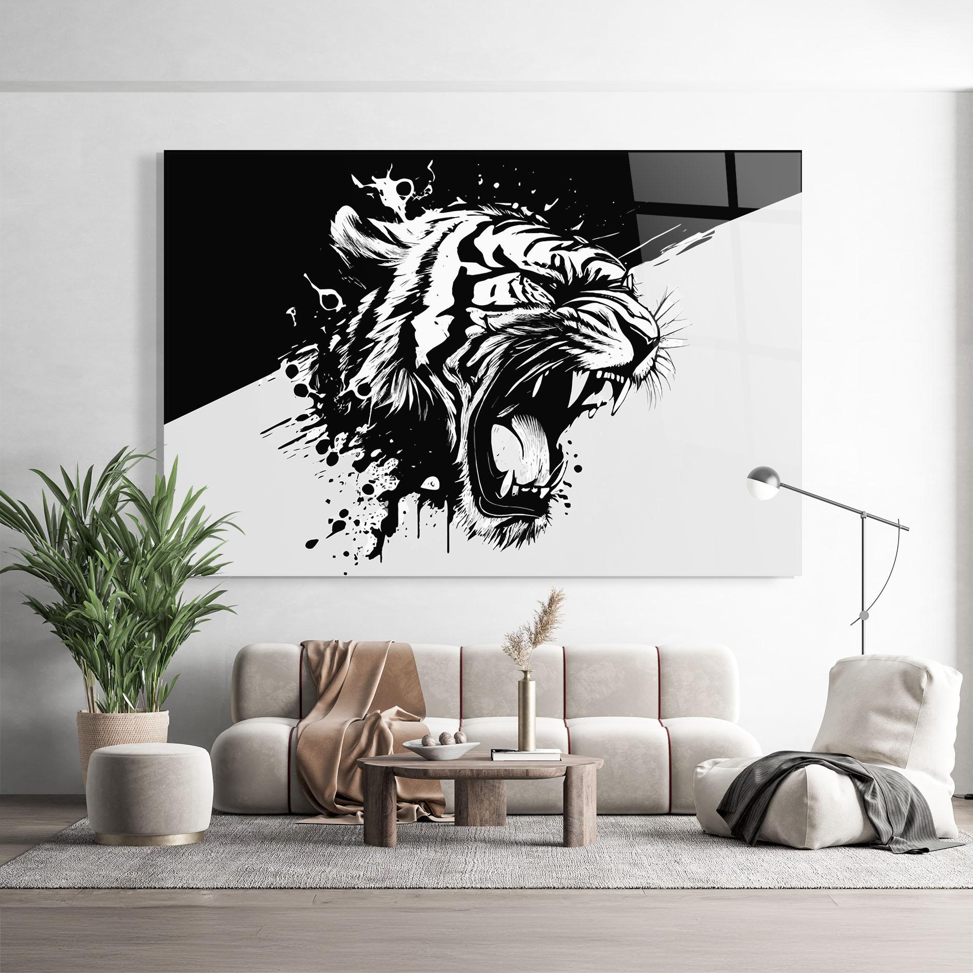 Obraz na Szkle Black Grey Tiger mockup 9