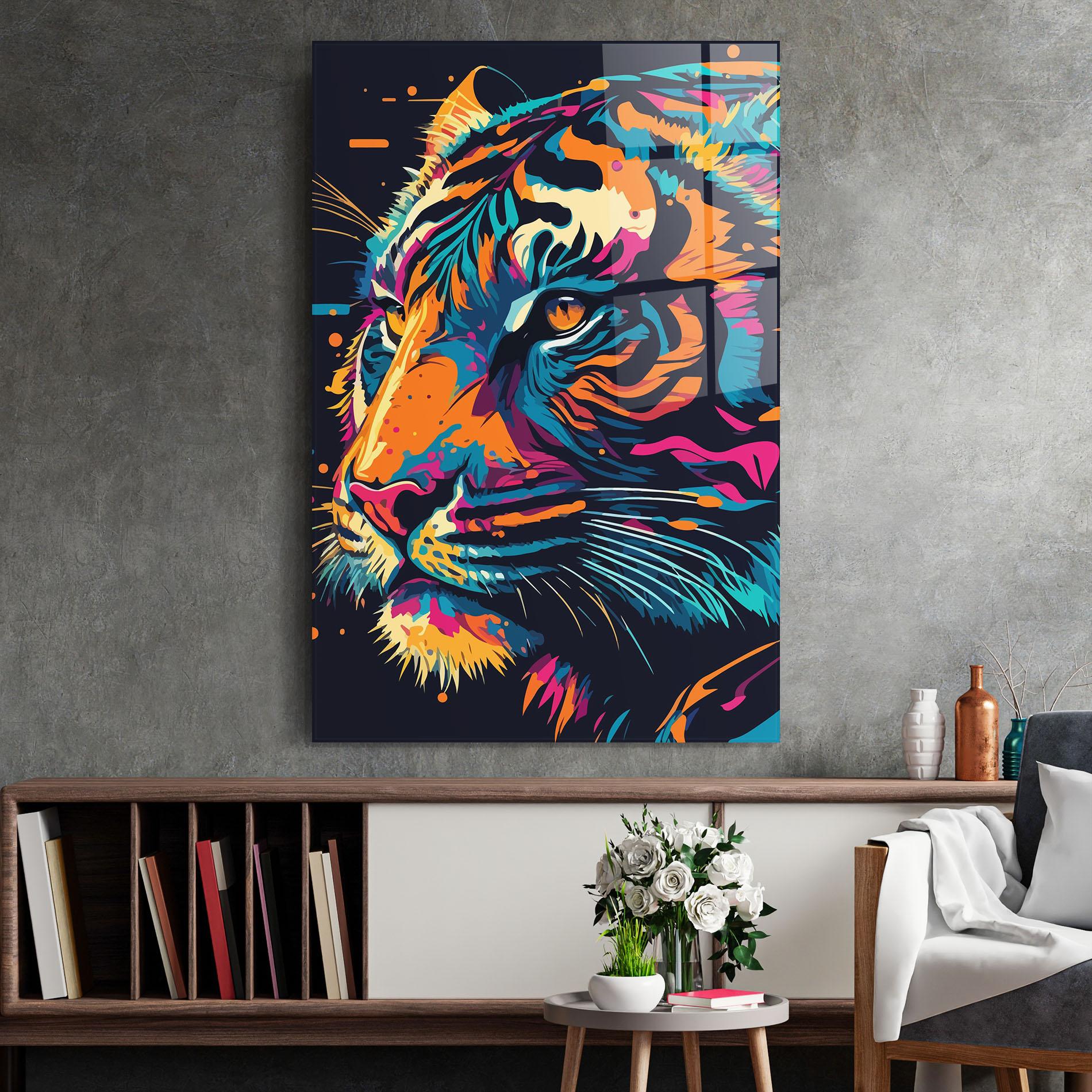 Obraz na Szkle Colorful Tiger mockup 2