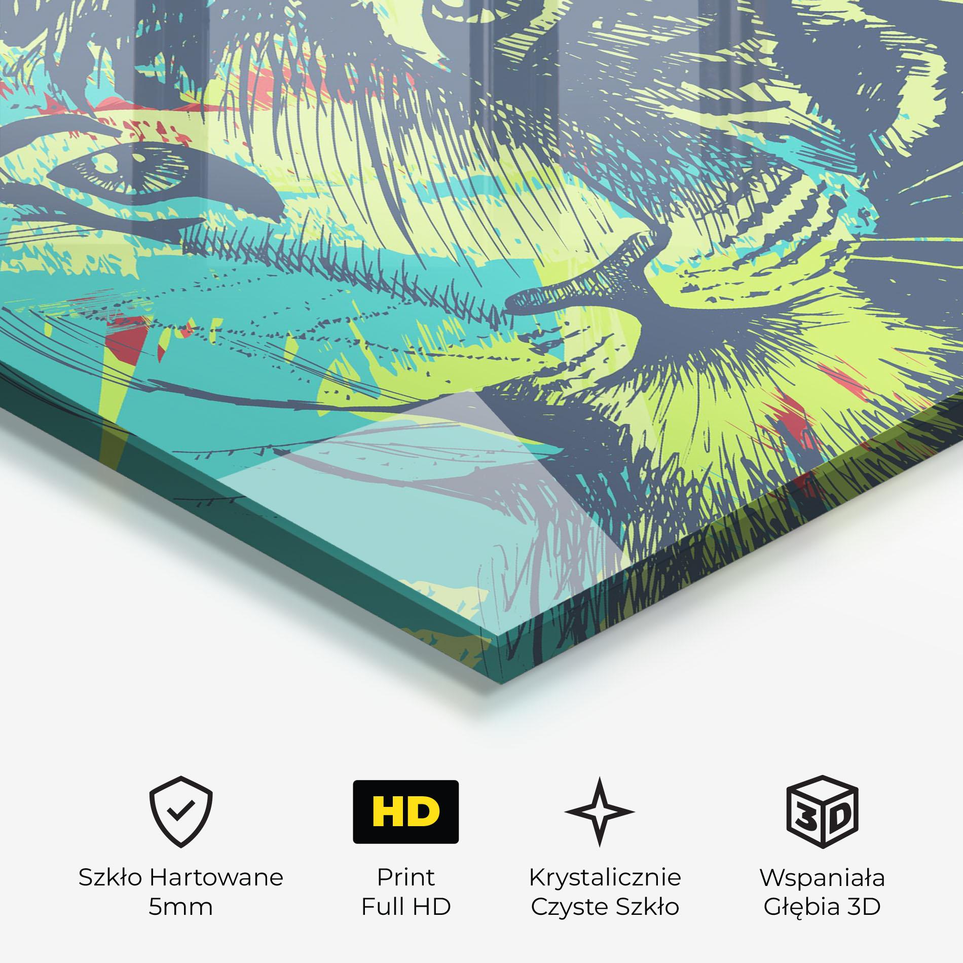 Obraz na Szkle Blue Green Tiger mockup 3