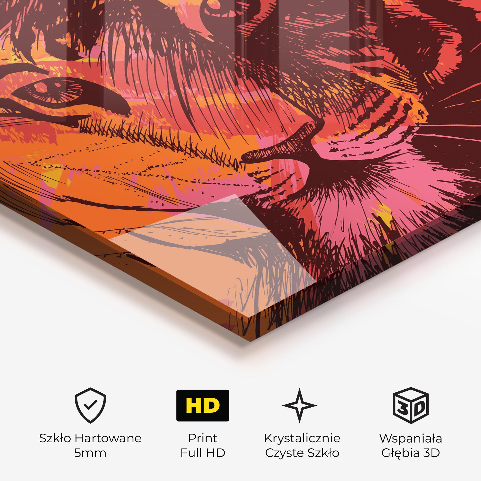 Obraz na Szkle Orange Red Tiger mockup 3