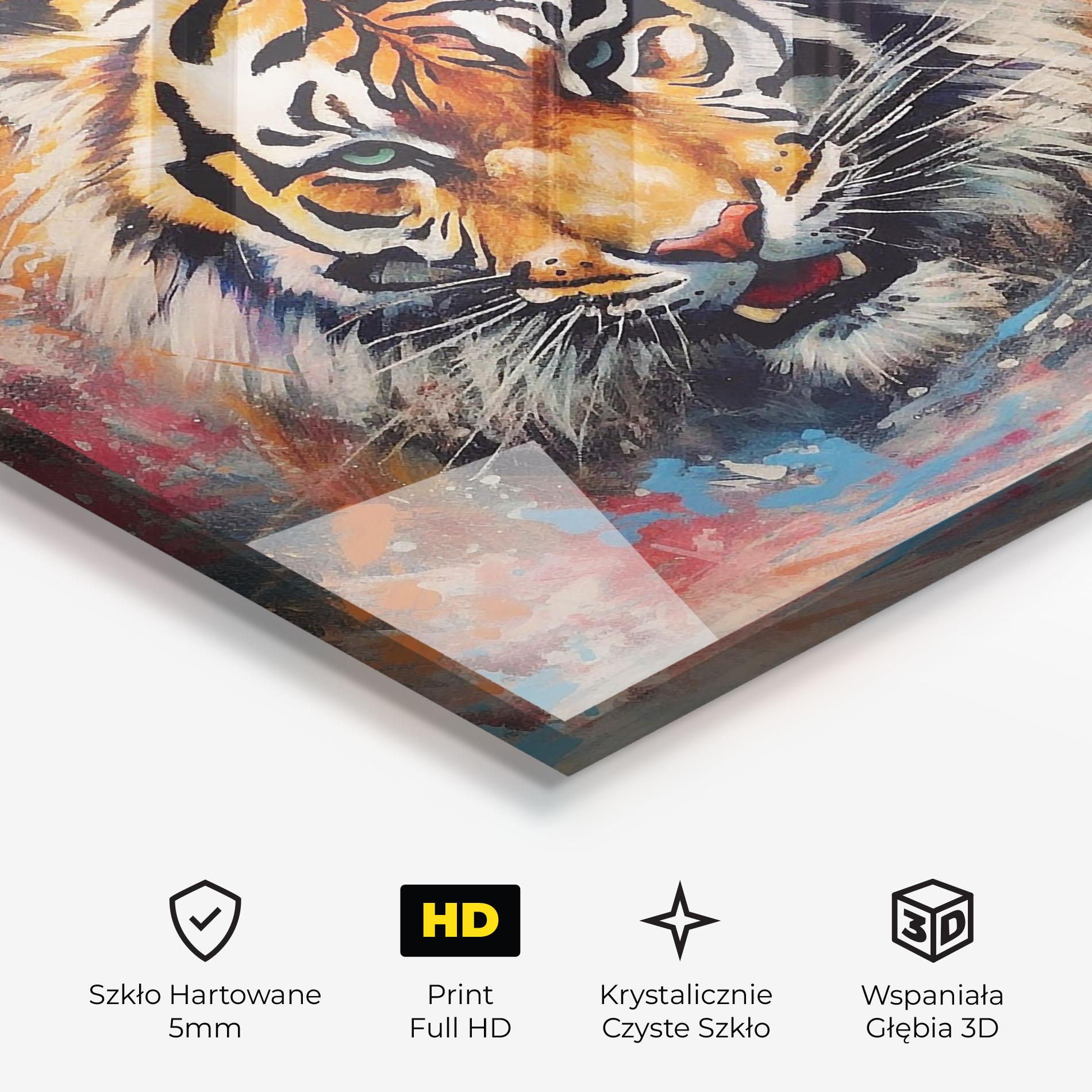 Obraz na Szkle Orange Tiger Painting mockup 3