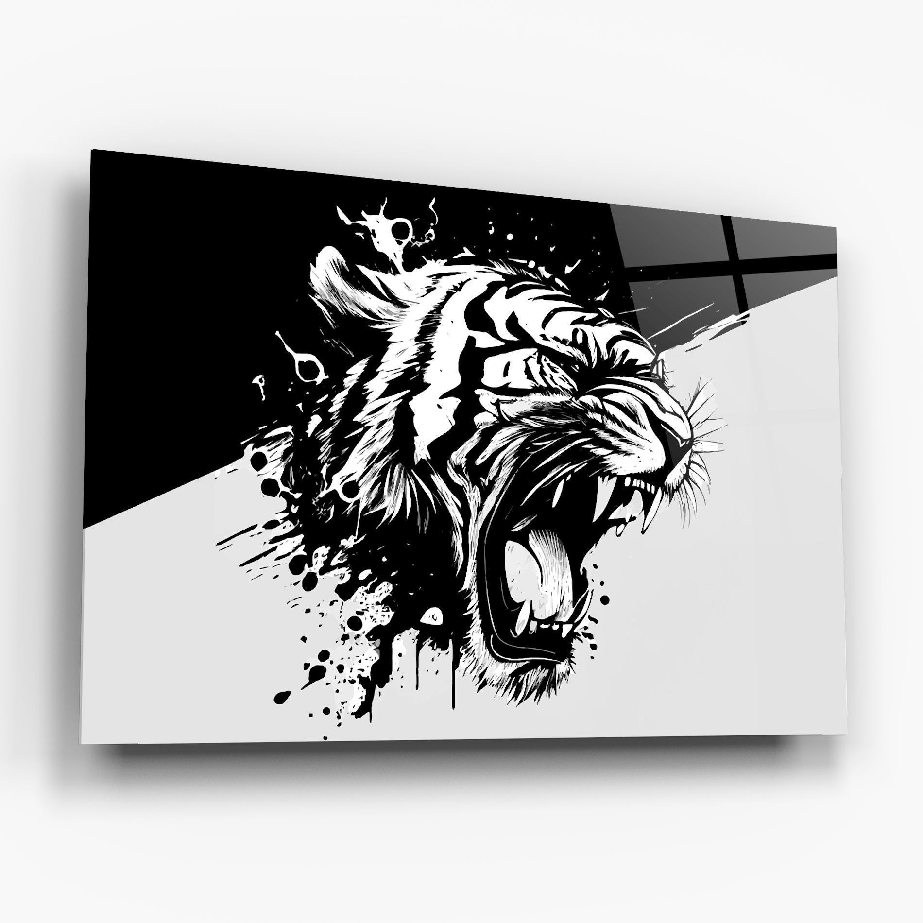 Obraz na Szkle Black Grey Tiger mockup 6