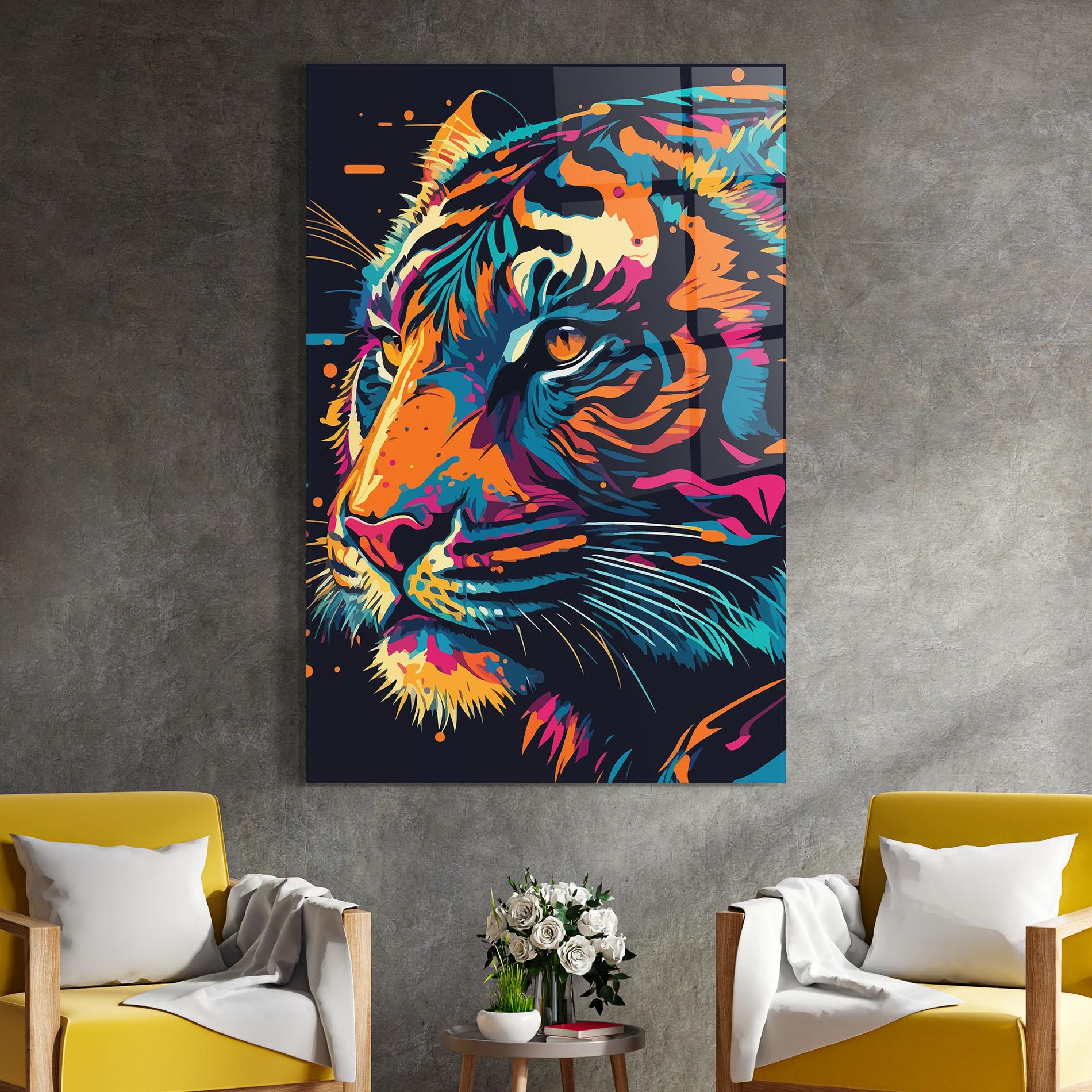 Obraz na Szkle Colorful Tiger mockup 4