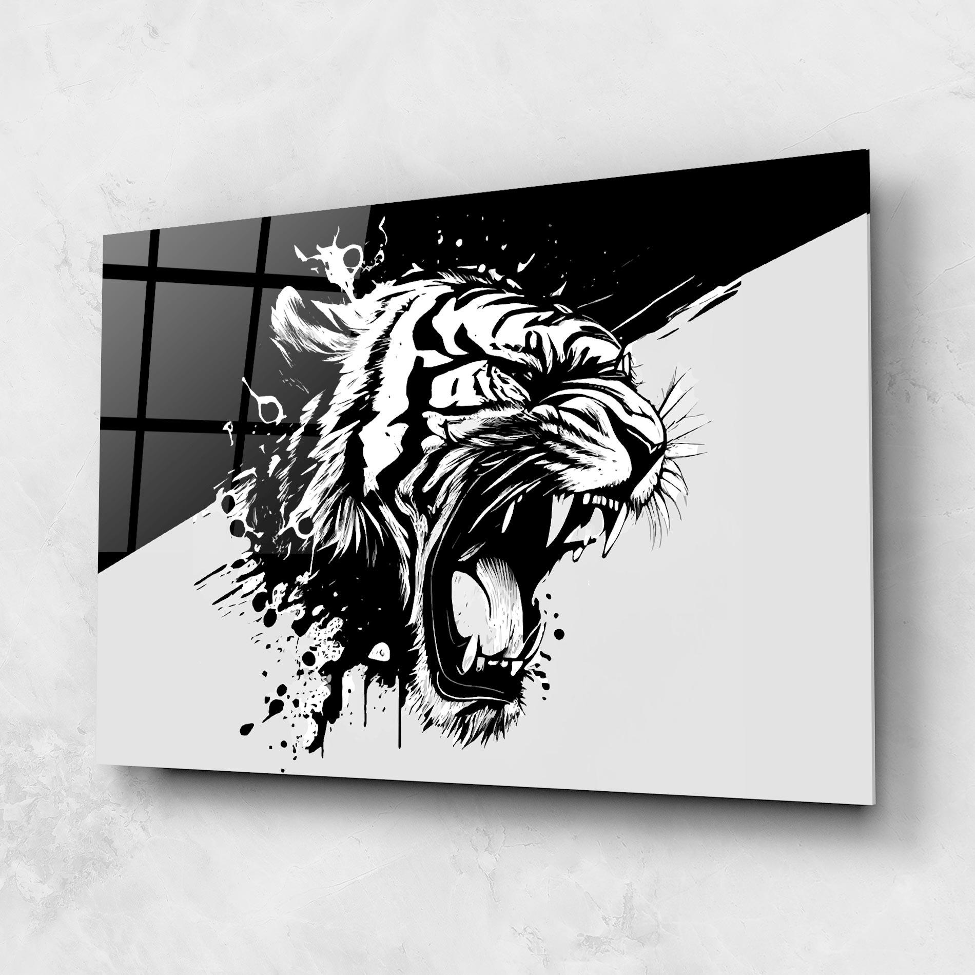 Obraz na Szkle Black Grey Tiger mockup 1
