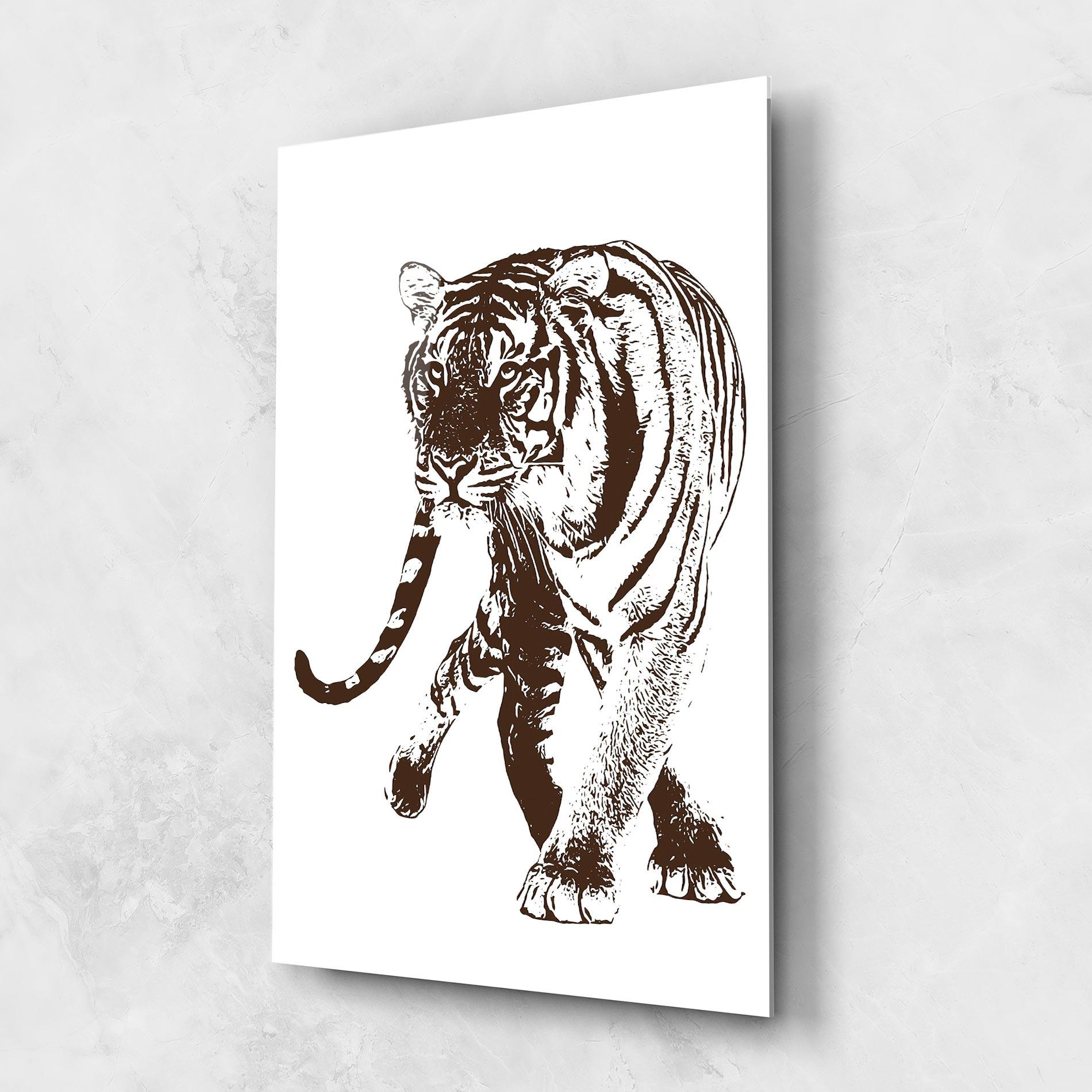 Obraz na Szkle Brown Line Tiger mockup 1