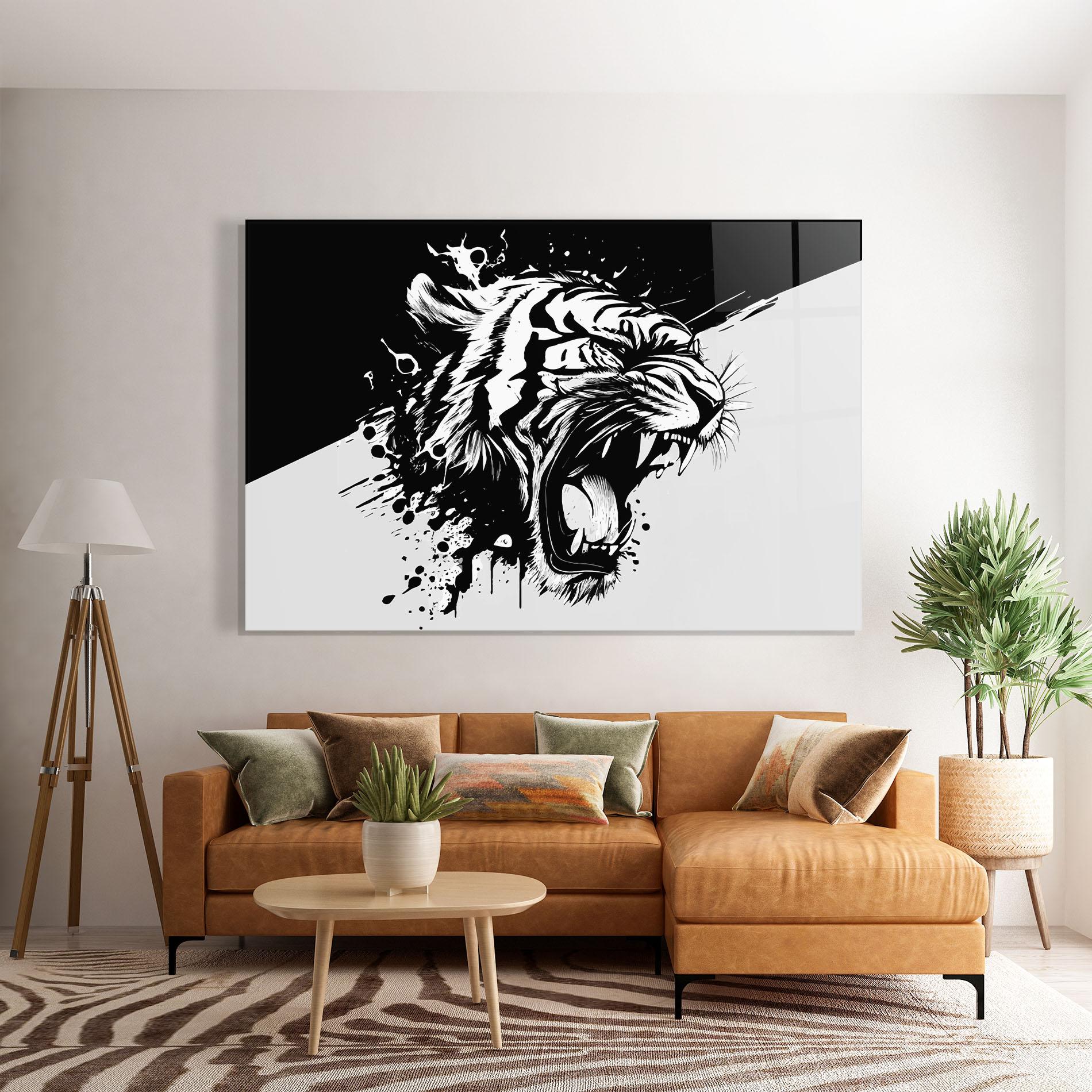 Obraz na Szkle Black Grey Tiger mockup 7