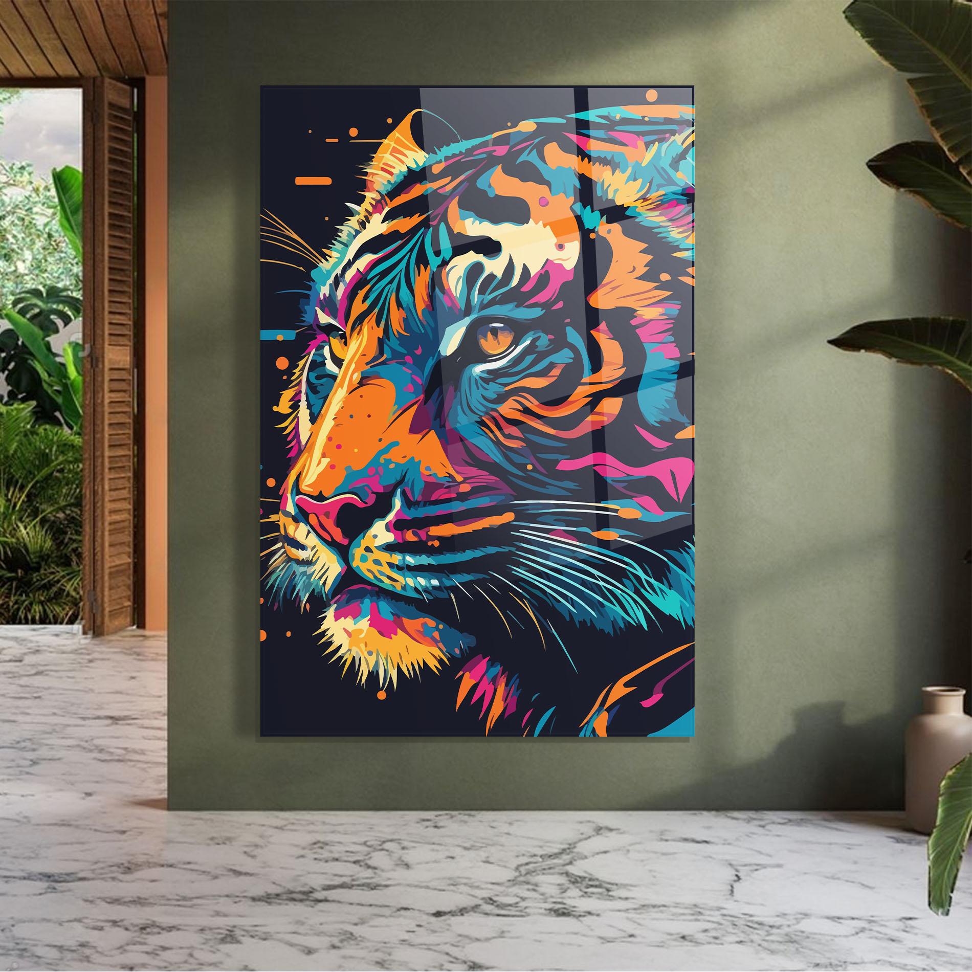 Obraz na Szkle Colorful Tiger mockup 7