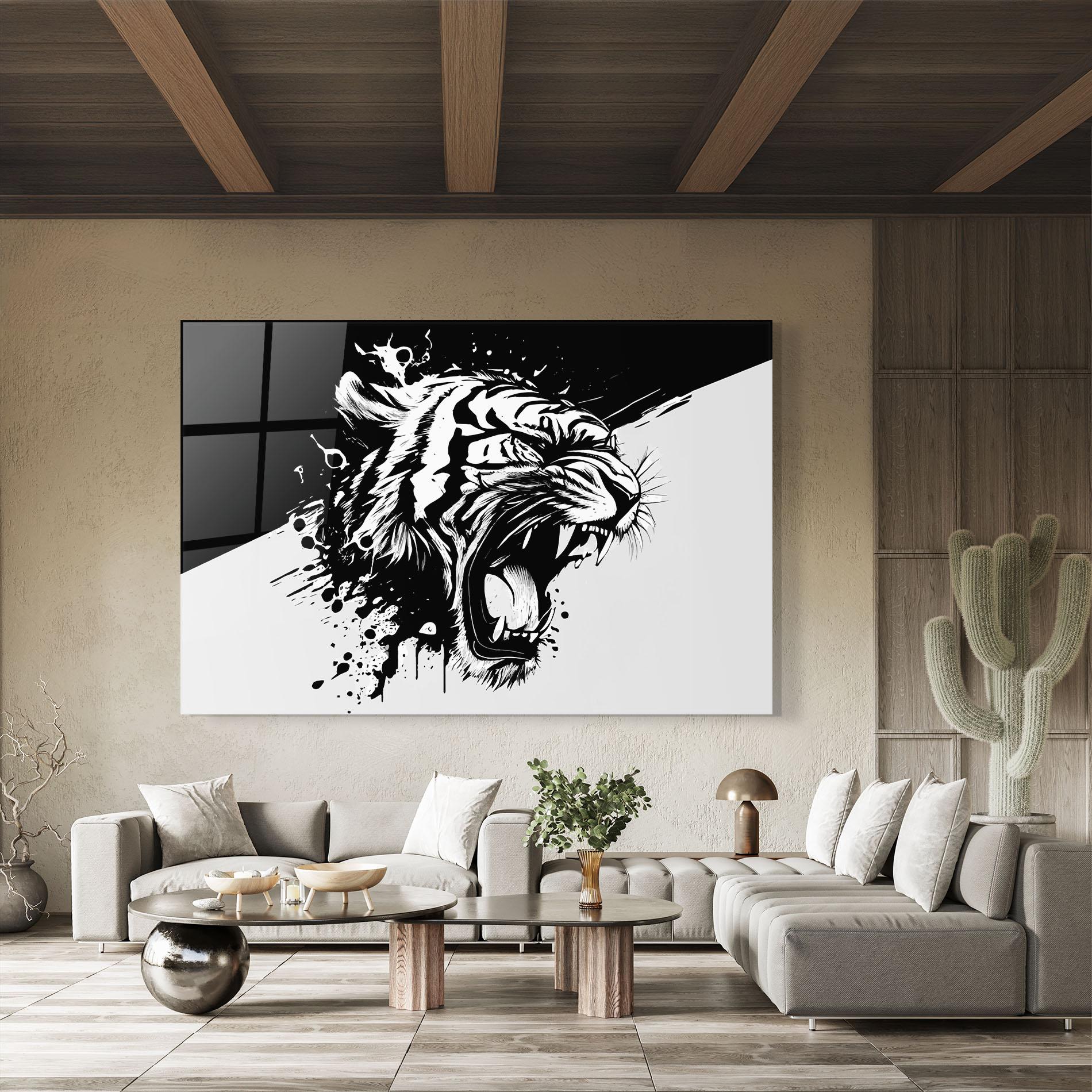Obraz na Szkle Black Grey Tiger mockup 8