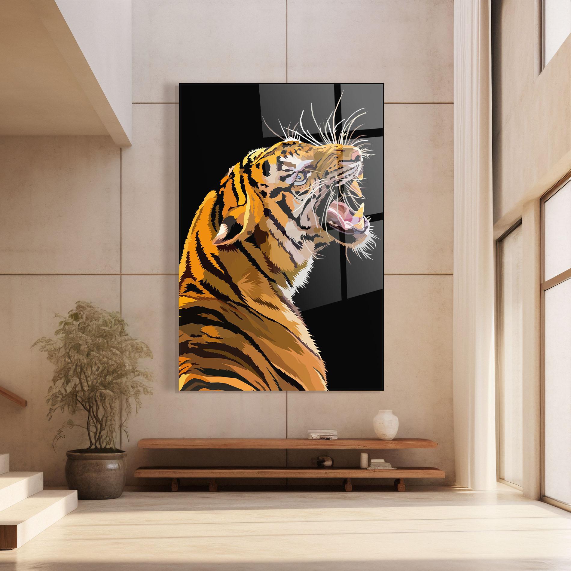Obraz na Szkle Angry Tiger mockup 8