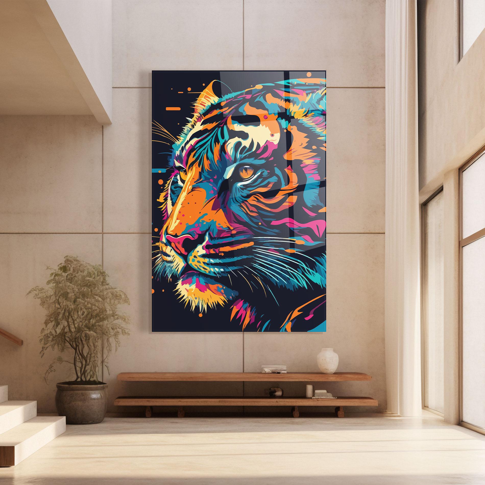 Obraz na Szkle Colorful Tiger mockup 8