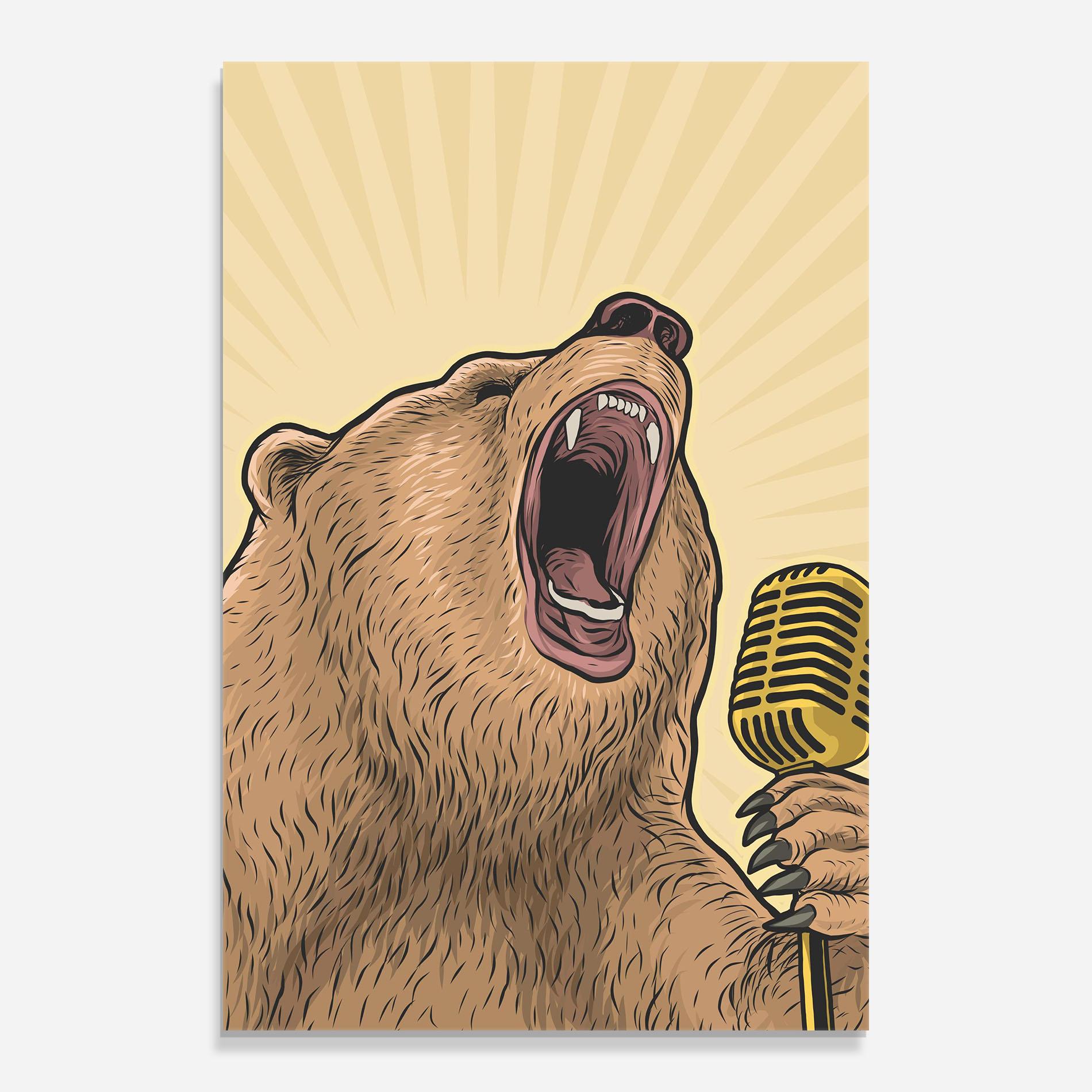 Obraz na Szkle Bear Singing mockup 0