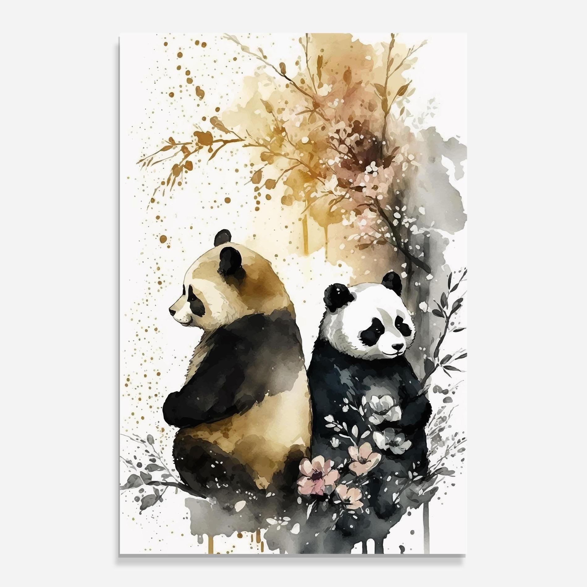 Obraz na Szkle Gold Panda Art mockup 0