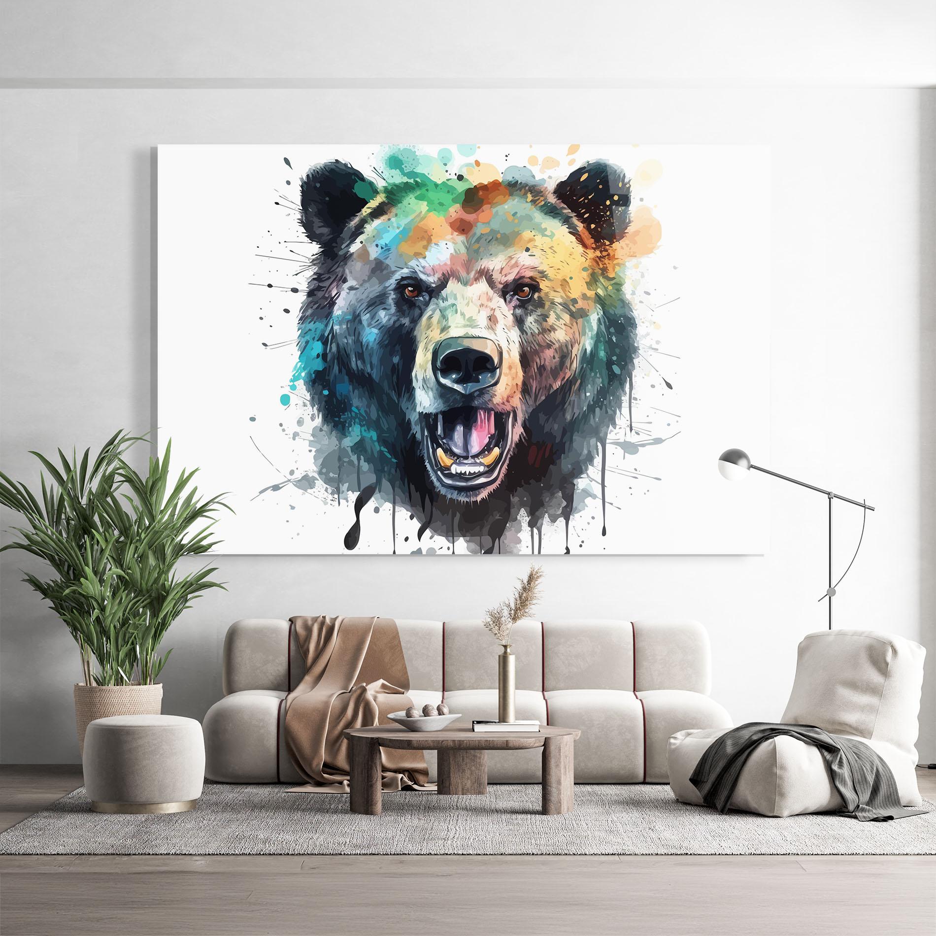 Obraz na Szkle Artistic Bear Head mockup 9