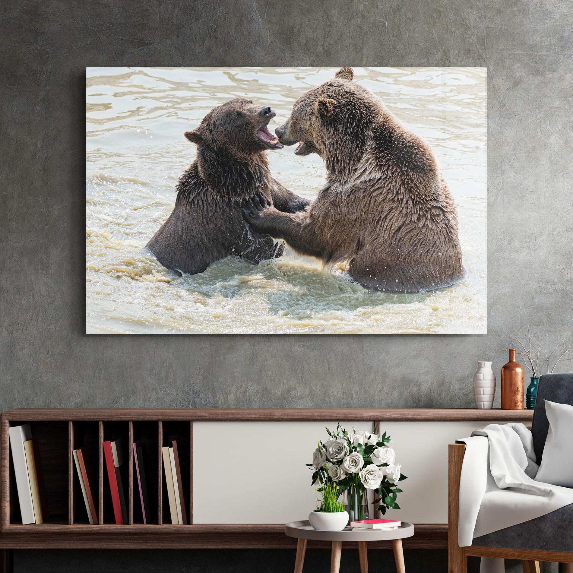 Obraz na Szkle Bears Fighting mockup 2
