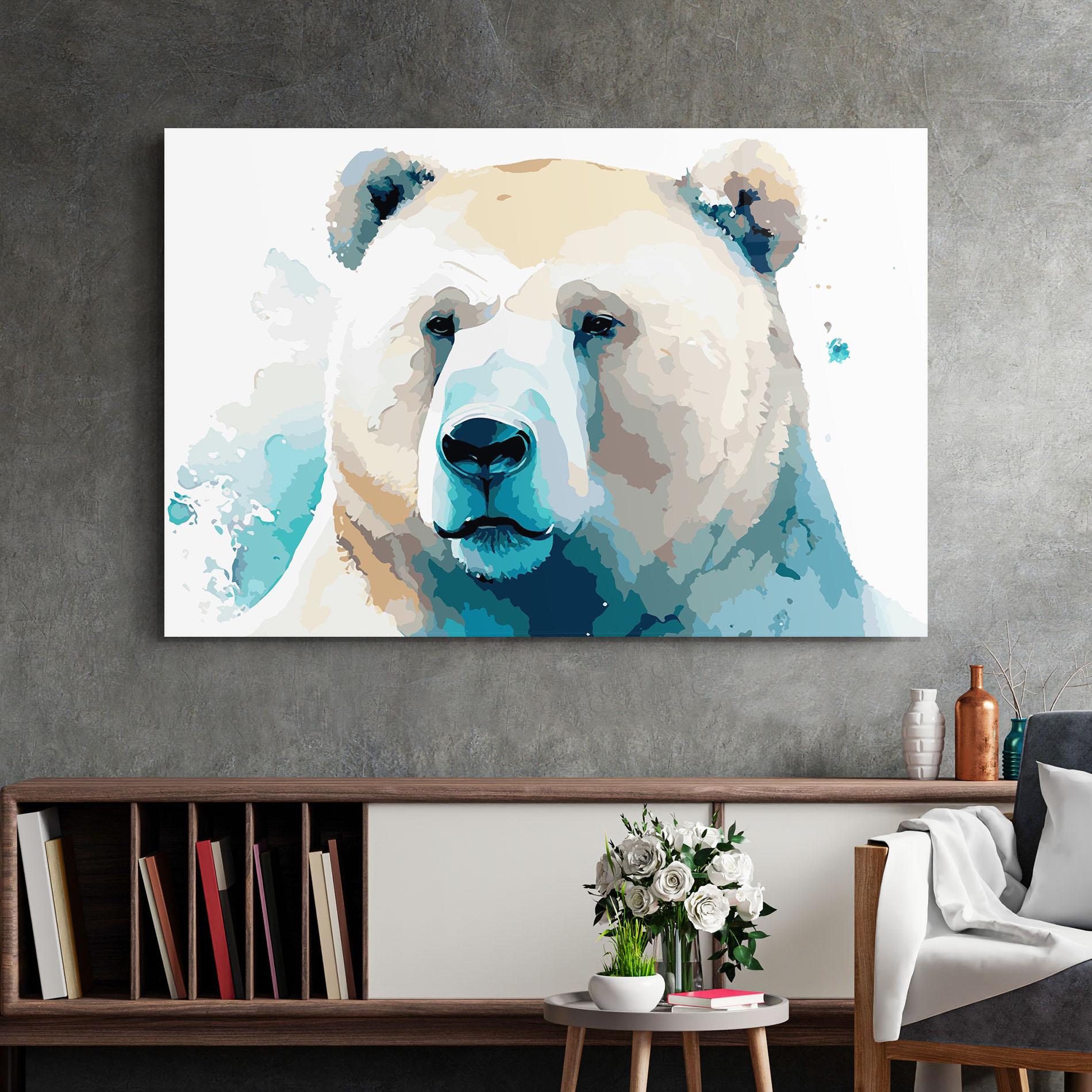 Obraz na Szkle Big Watercolor Bear mockup 2