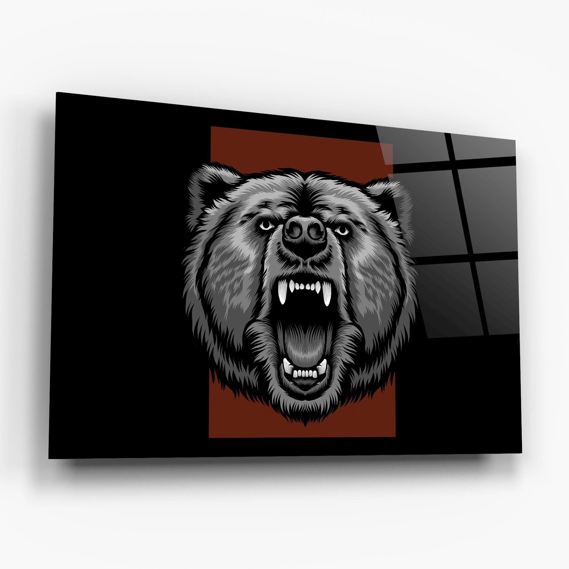 Obraz na Szkle Grey Bear Head mockup 6