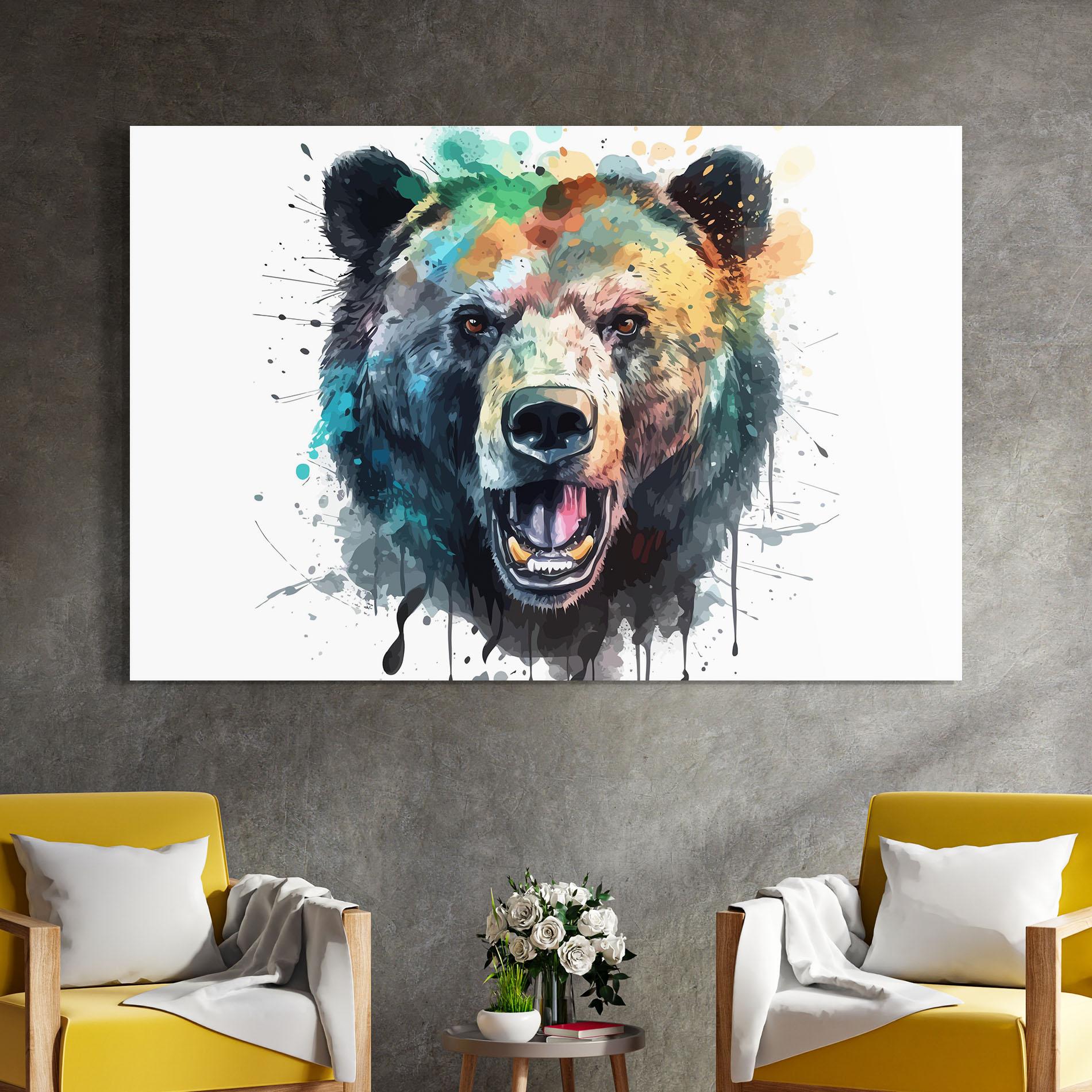 Obraz na Szkle Artistic Bear Head mockup 4