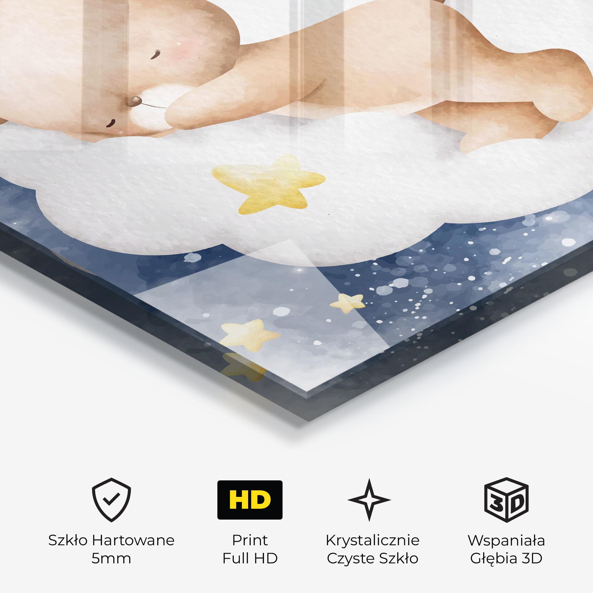 Obraz na Szkle Bear Cloud Sleep mockup 3