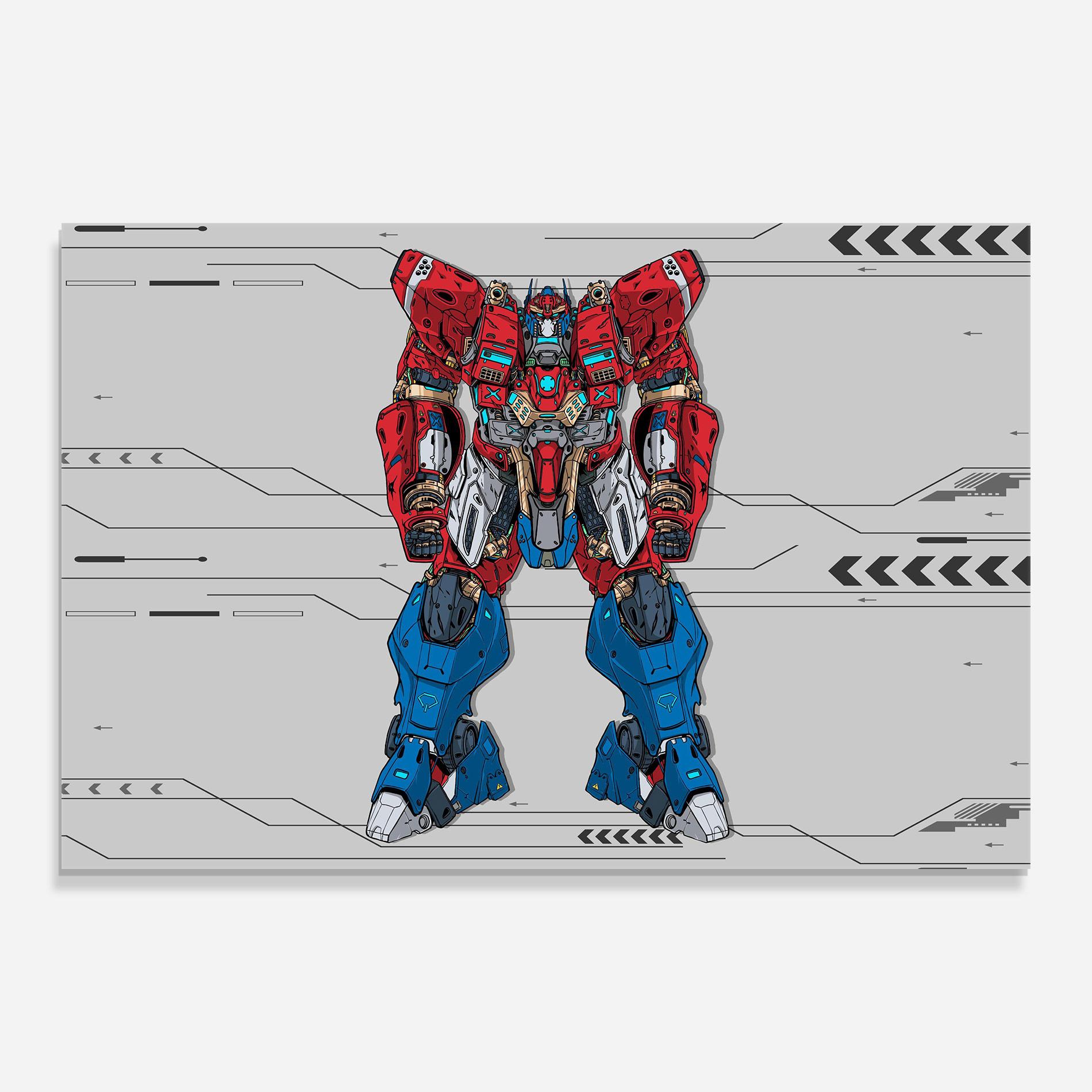 Obraz na Szkle Blue Red Robot mockup 0
