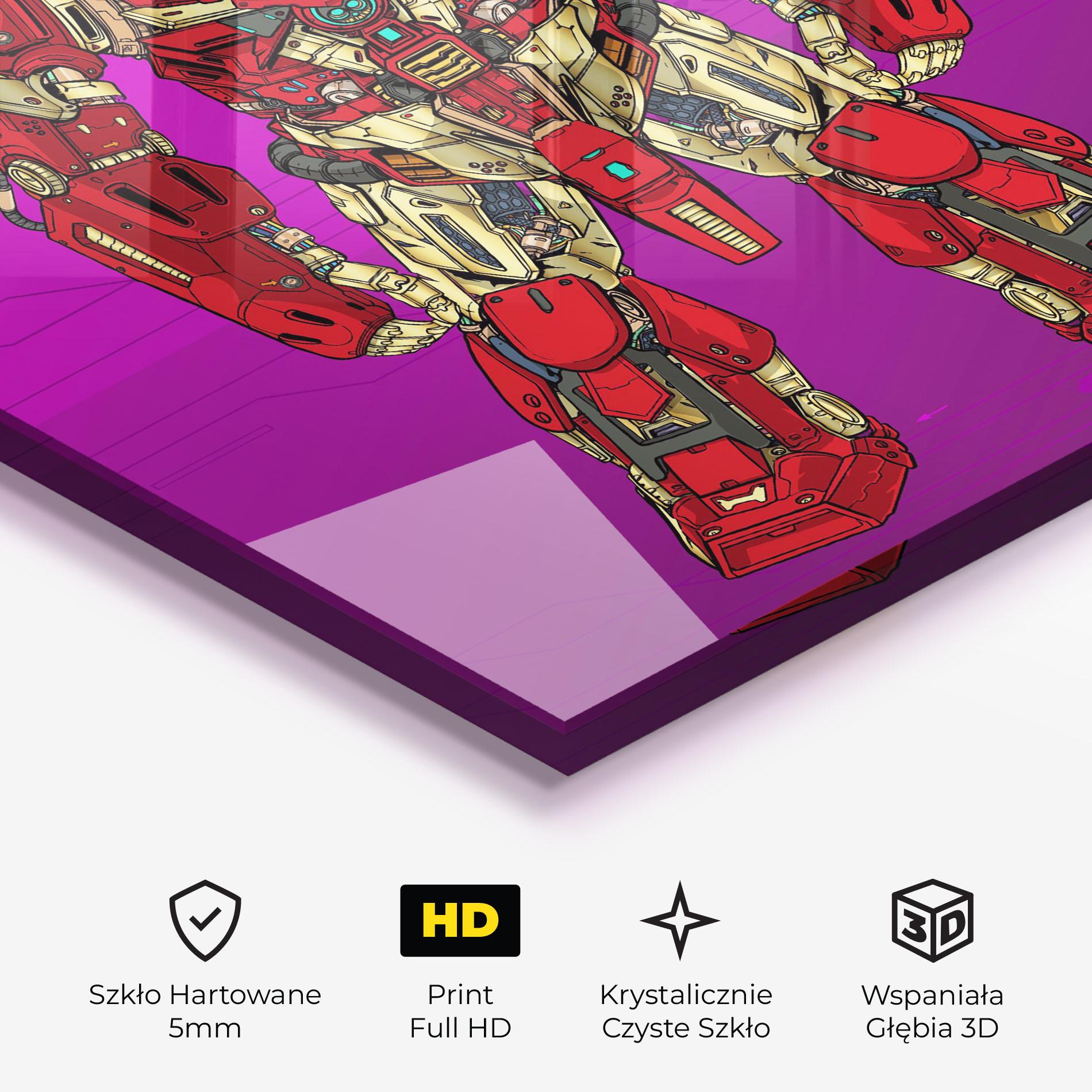 Obraz na Szkle Red Cream Robot mockup 3