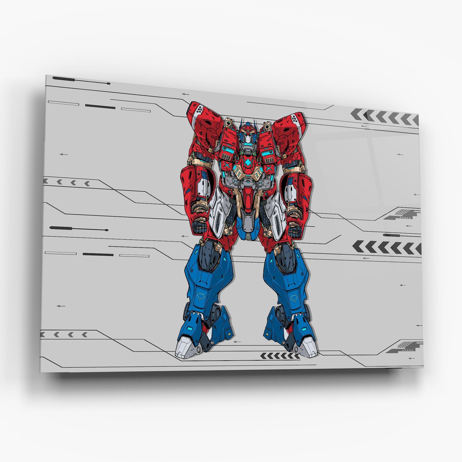 Obraz na Szkle Blue Red Robot mockup 6