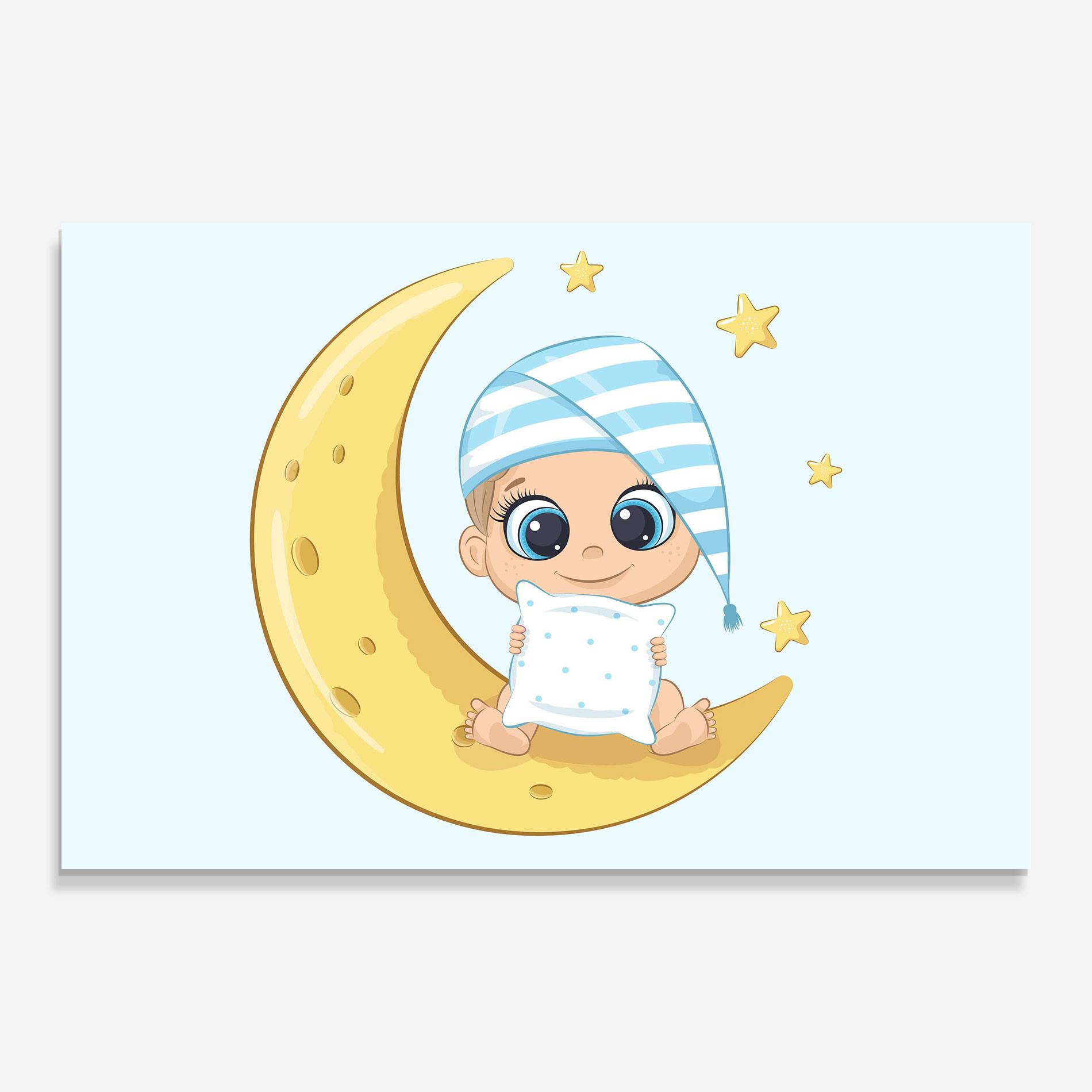 Obraz na Szkle Baby On Moon mockup 0