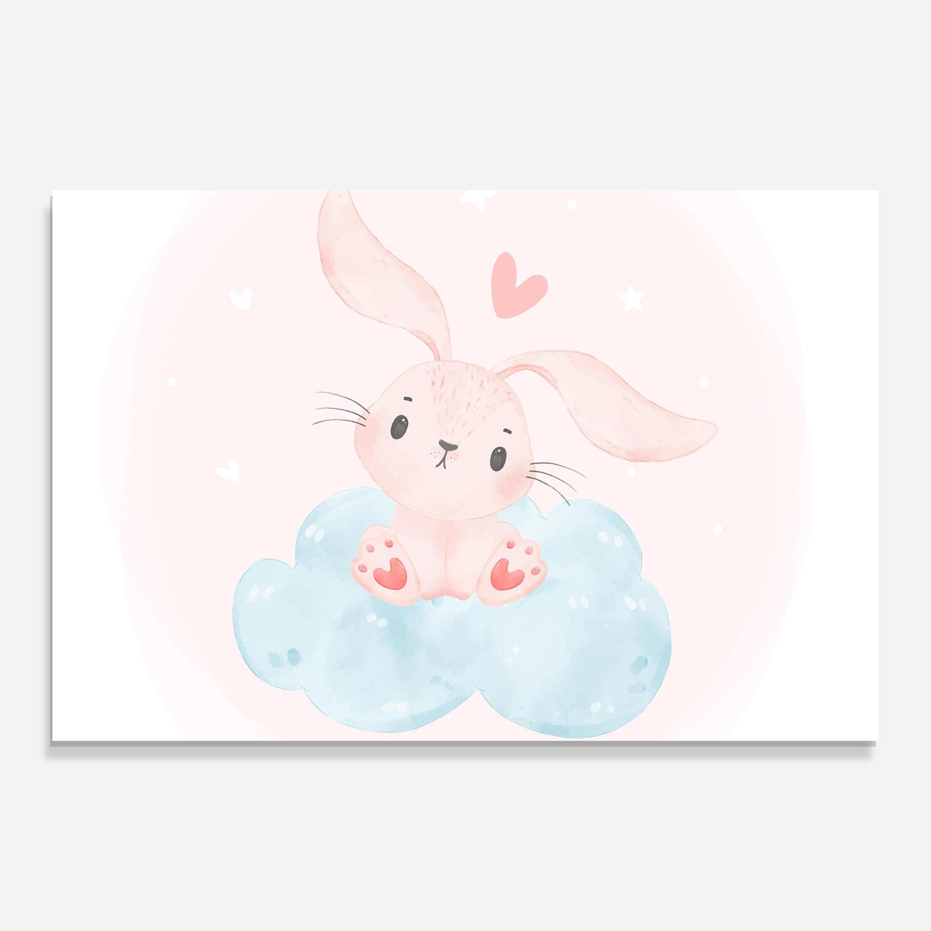 Obraz na Szkle Cloud Pink Bunny mockup 0
