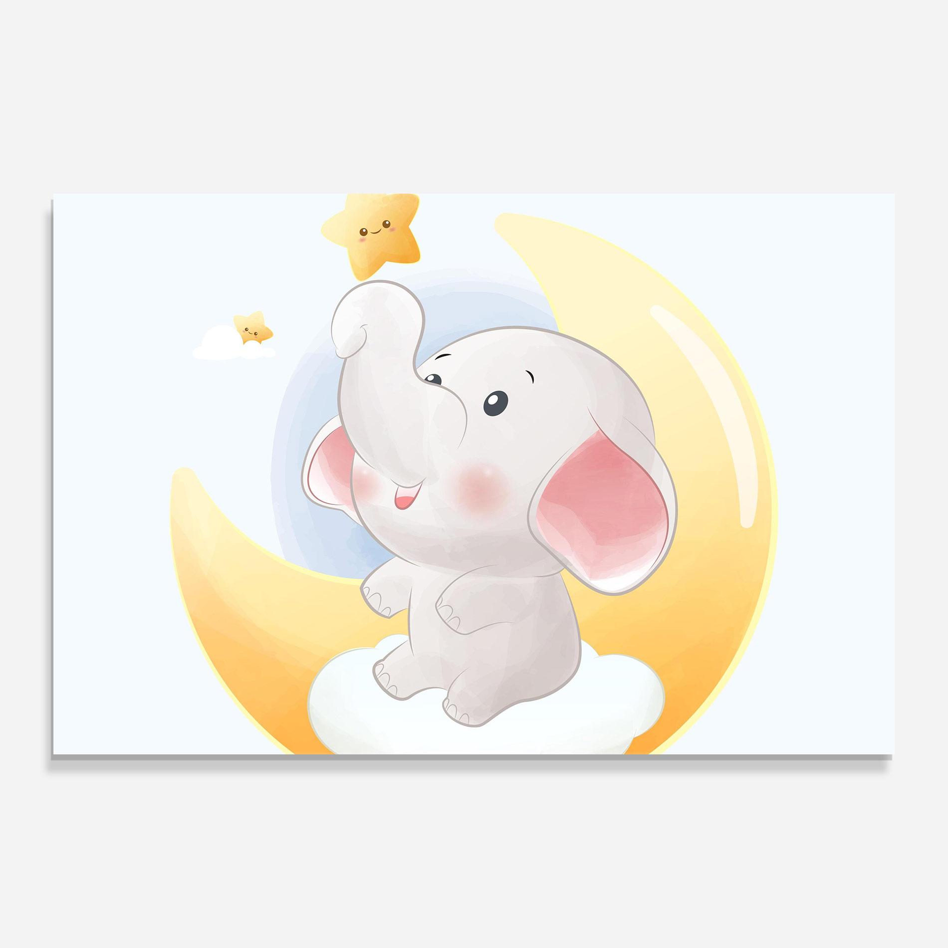 Obraz na Szkle Elephant Yellow Star mockup 0