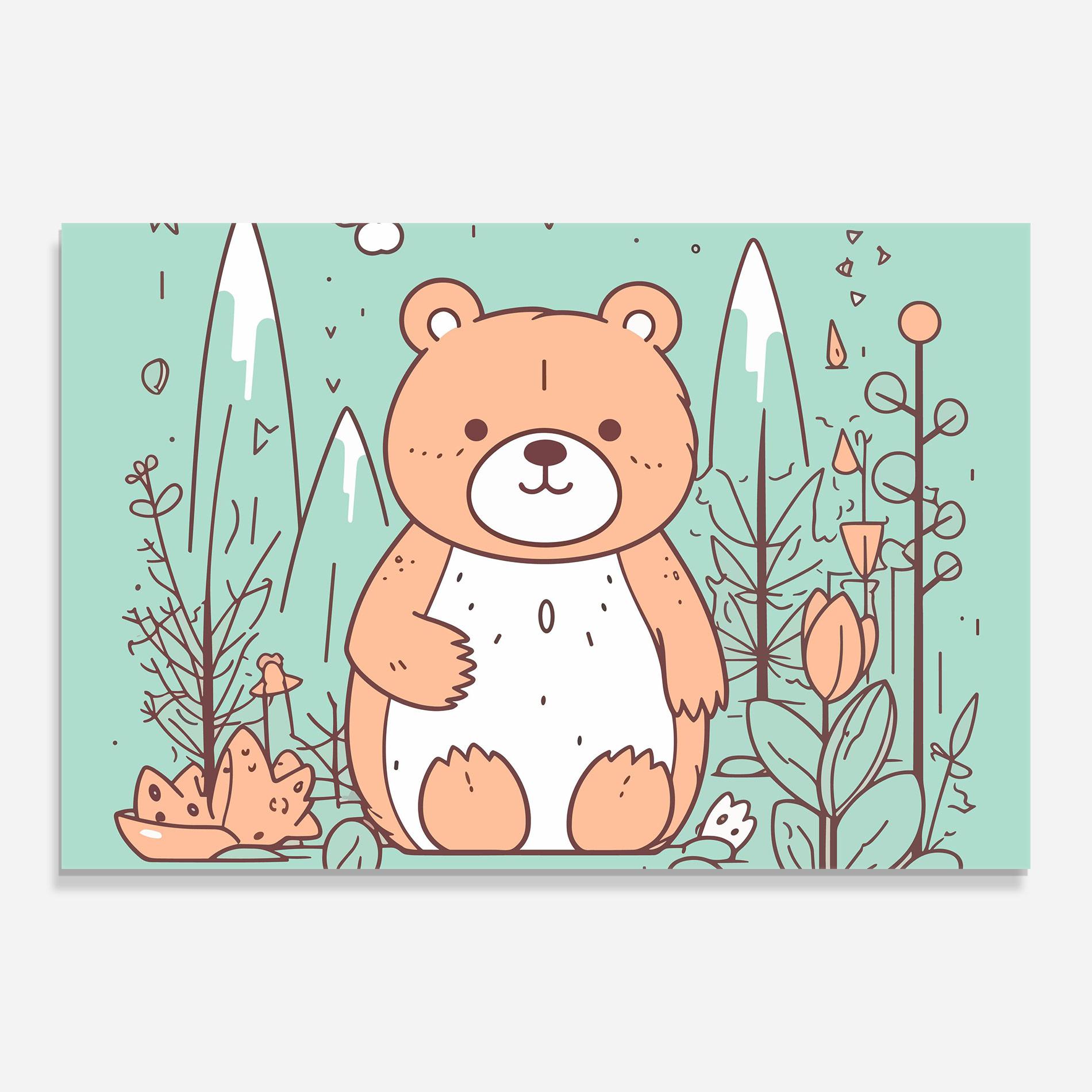 Obraz na Szkle Forest Cute Bear mockup 0